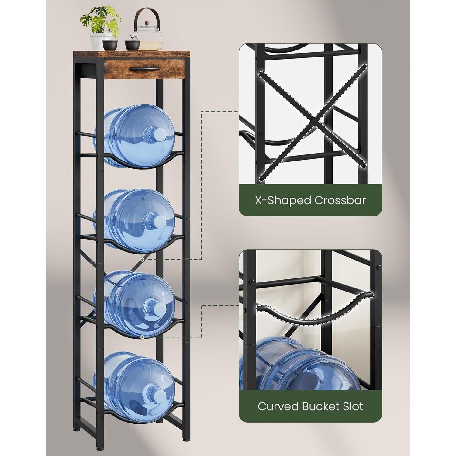 Soporte para Jarras de Agua 5 Galones CHOEZON Estante 4 Niveles