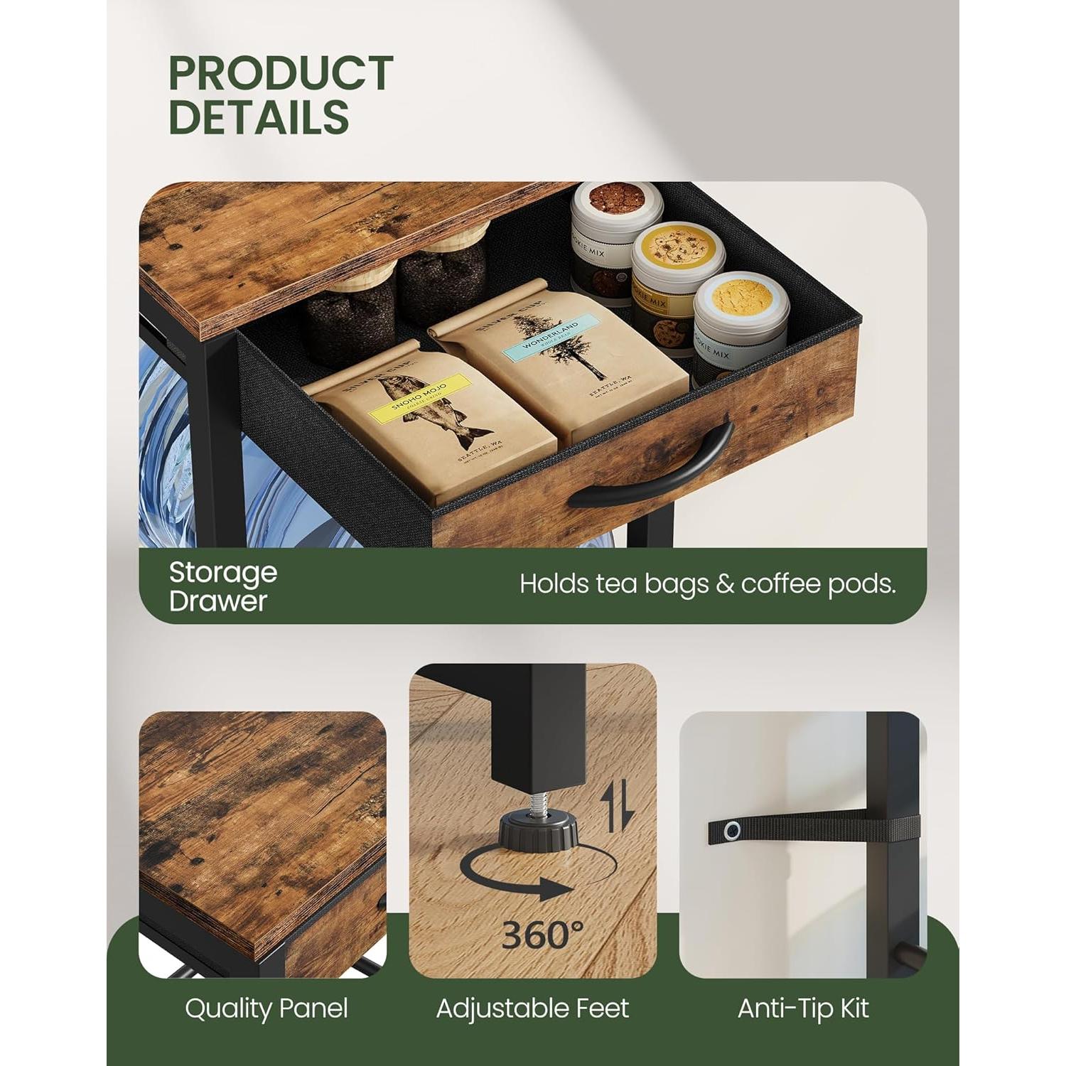 Soporte para Jarras de Agua 5 Galones CHOEZON Estante 4 Niveles