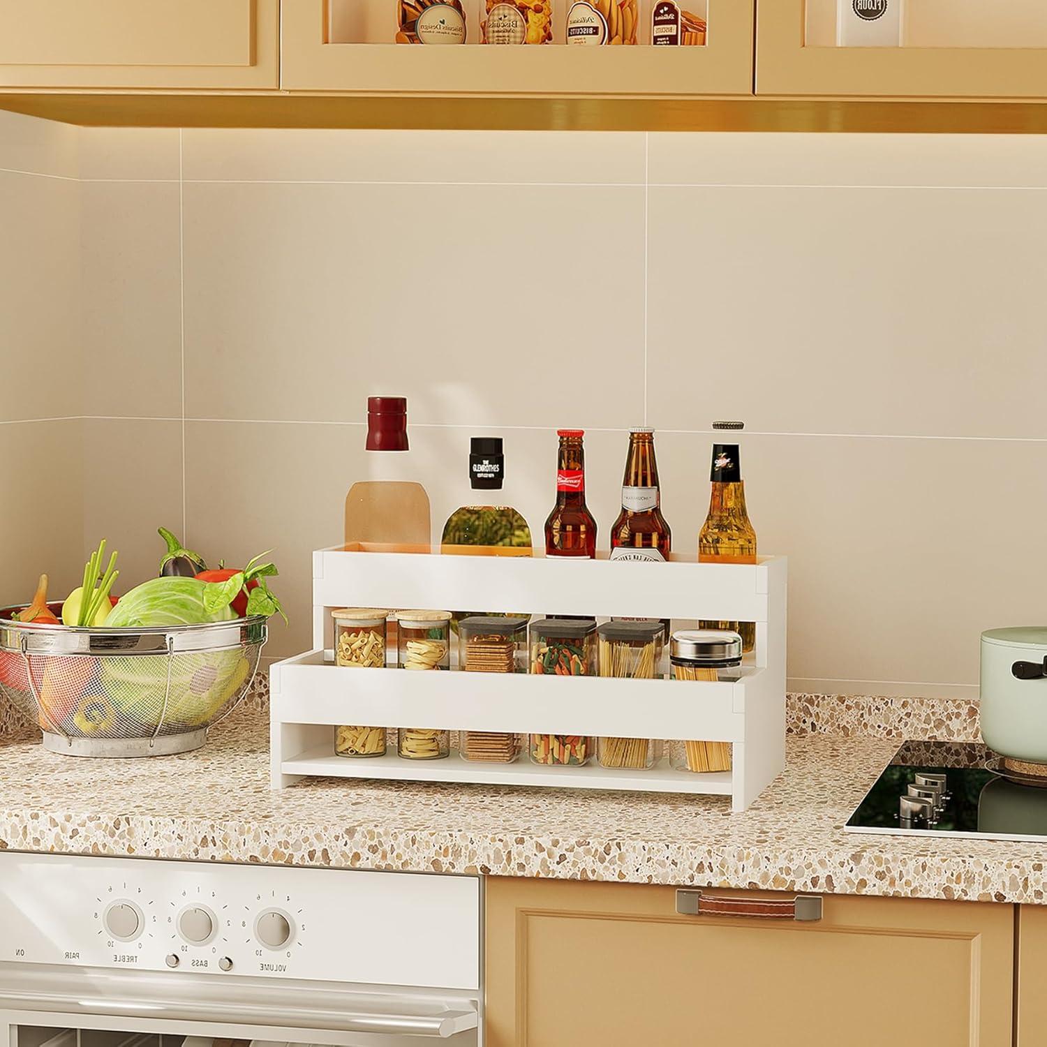 Organizador de Botellas de Agua Yeavs 2 Niveles Blanco 39.9 cm