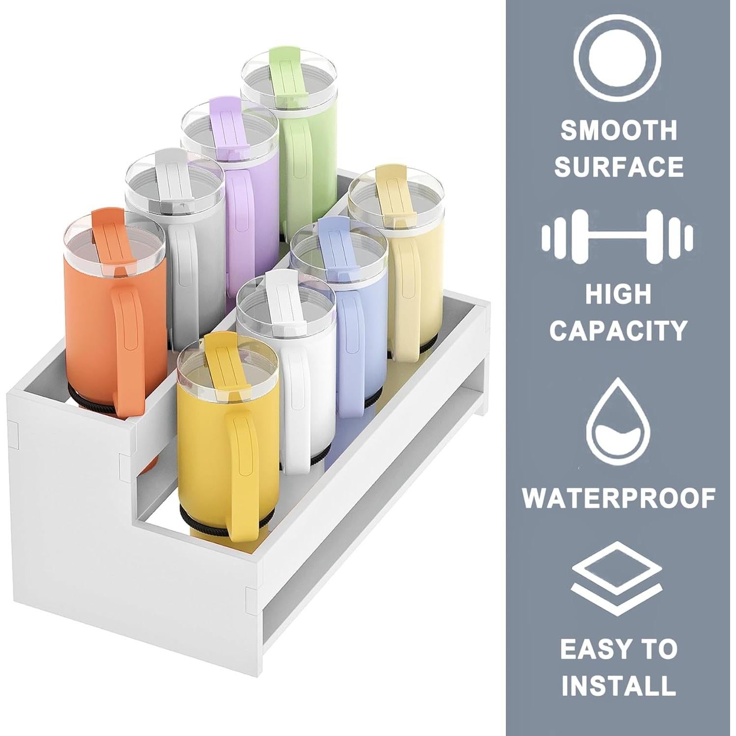 Organizador de Botellas de Agua Yeavs 2 Niveles Blanco 39.9 cm