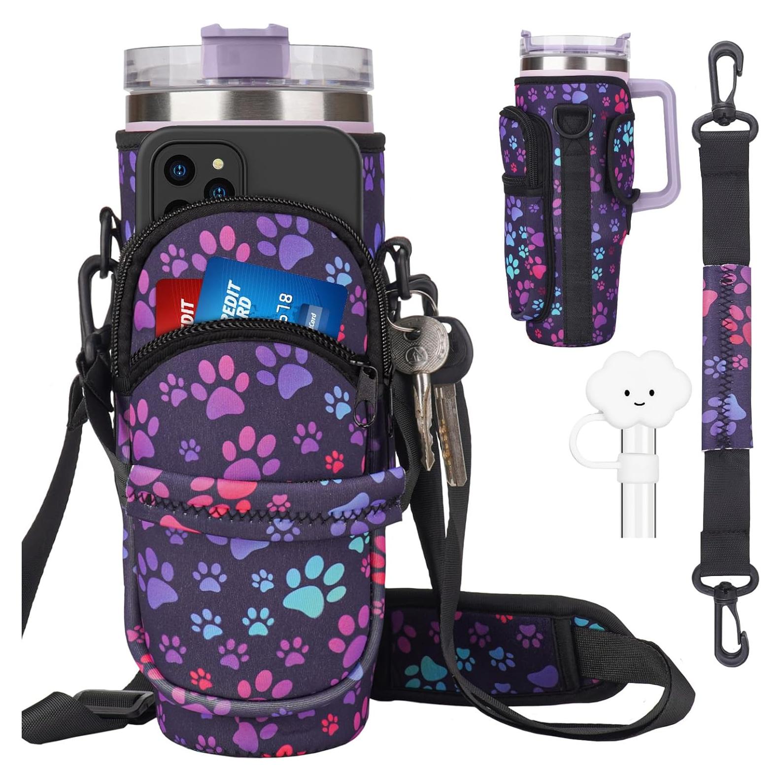 Bolsa Portabotellas de Agua Suogkeale 1.18L con Compartimento para Teléfono