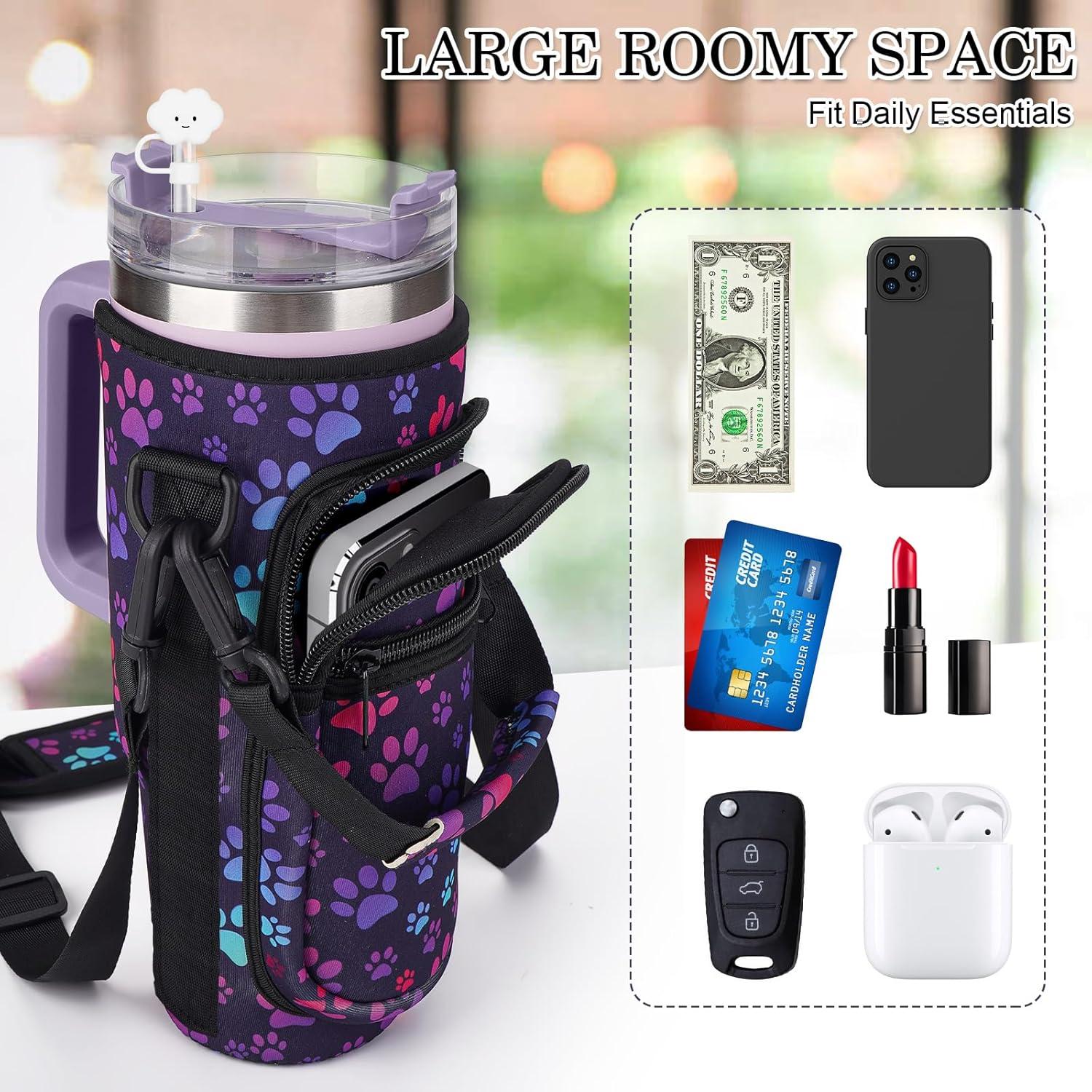 Bolsa Portabotellas de Agua Suogkeale 1.18L con Compartimento para Teléfono