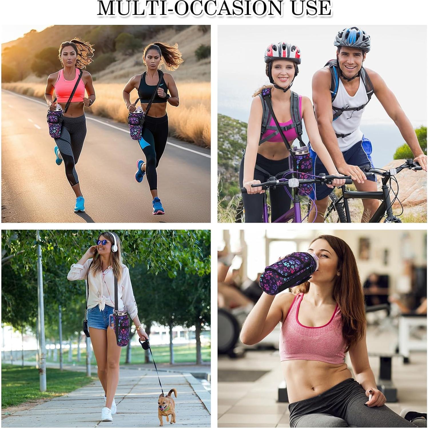 Bolsa Portabotellas de Agua Suogkeale 1.18L con Compartimento para Teléfono