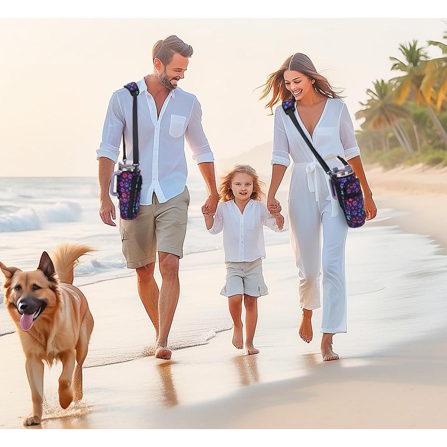 Bolsa Portabotellas de Agua Suogkeale 1.18L con Compartimento para Teléfono