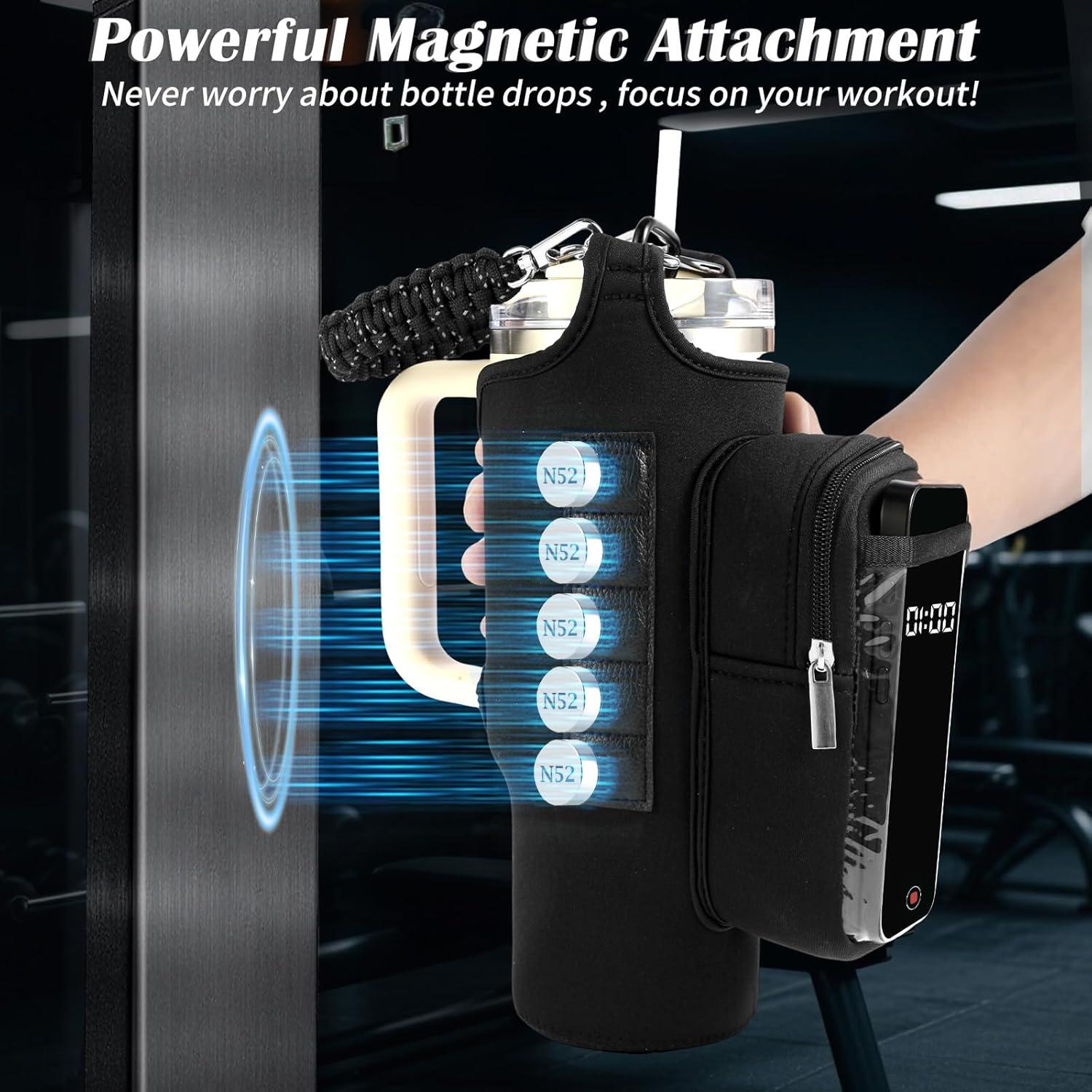 Bolsa de Gimnasio Magnética SLEVIO para Botella de Agua 0.53-1.18L