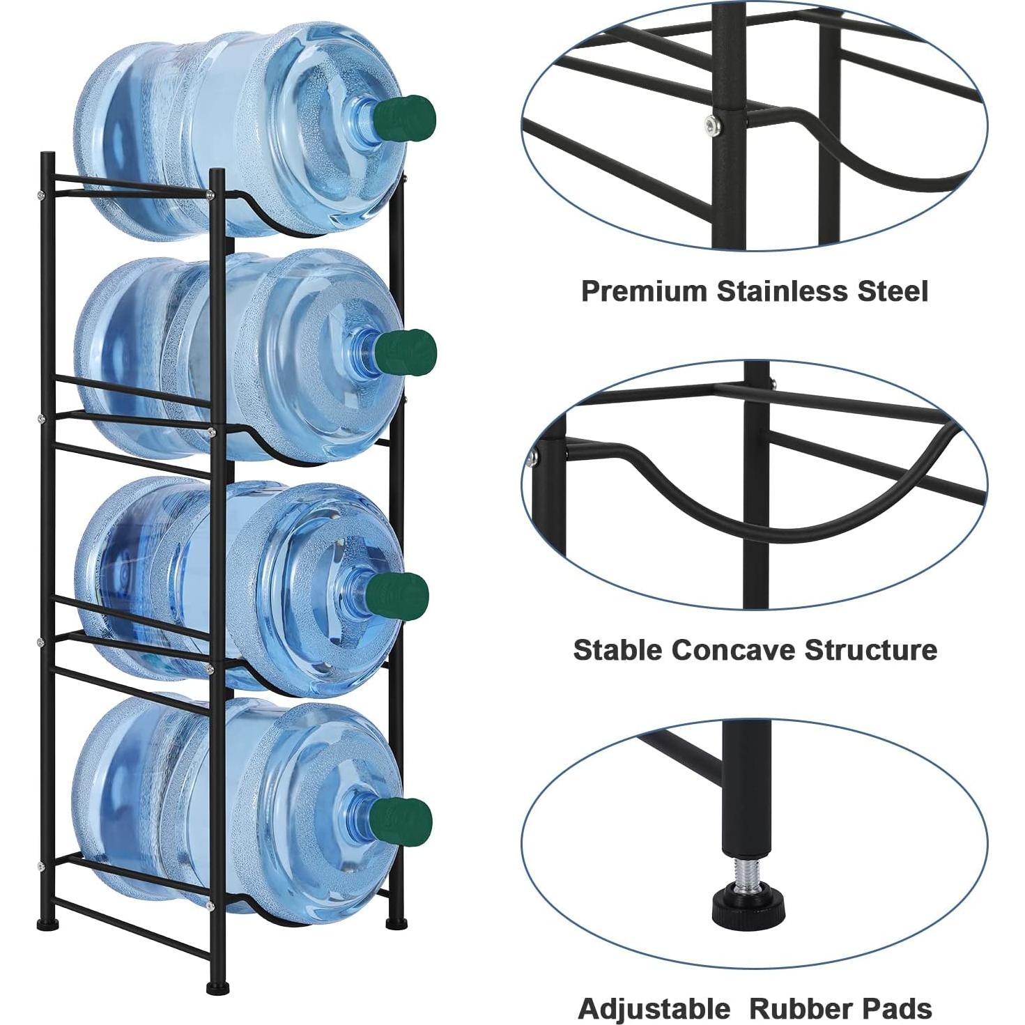 Soporte para Jarras de Agua 5 Galones Smusei 4 Niveles Negro