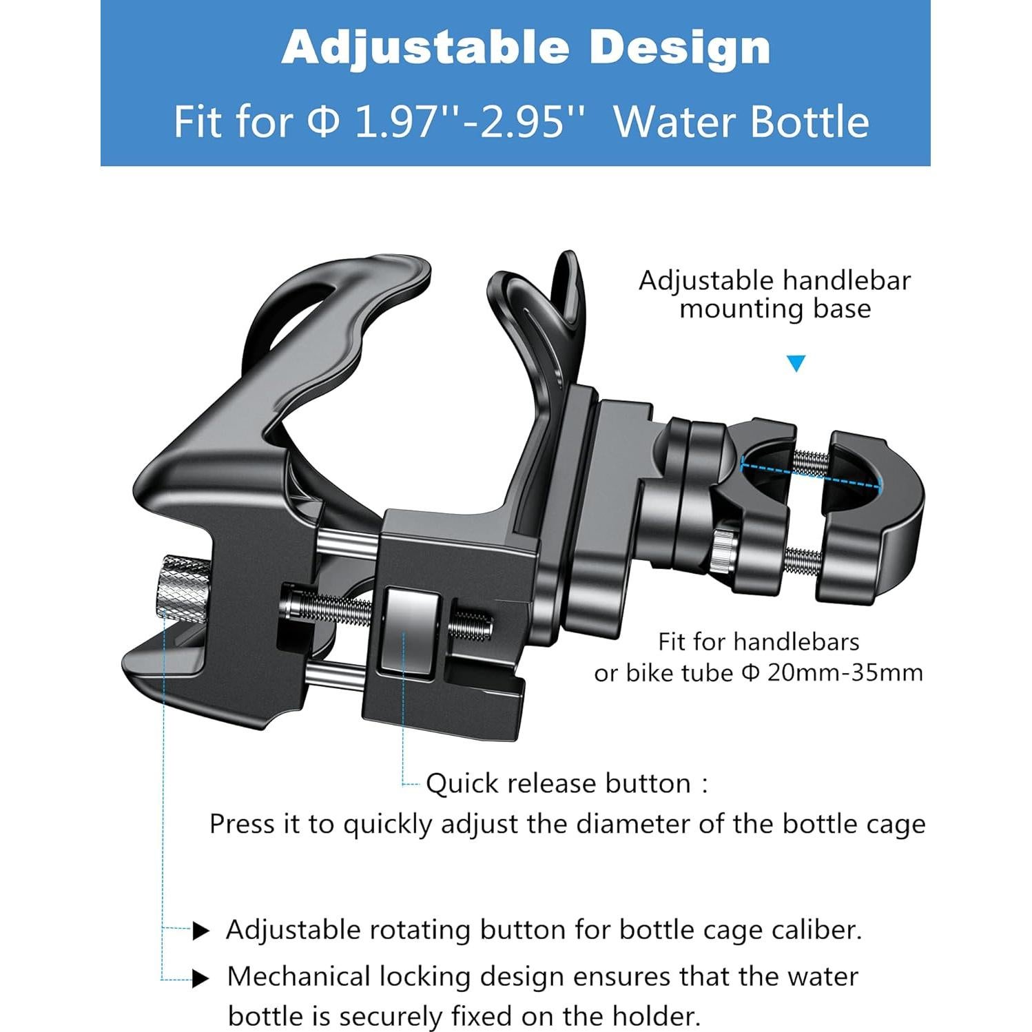 Soporte de Botella de Agua Kewig S-H-J Ajustable 5.08cm-7.62cm