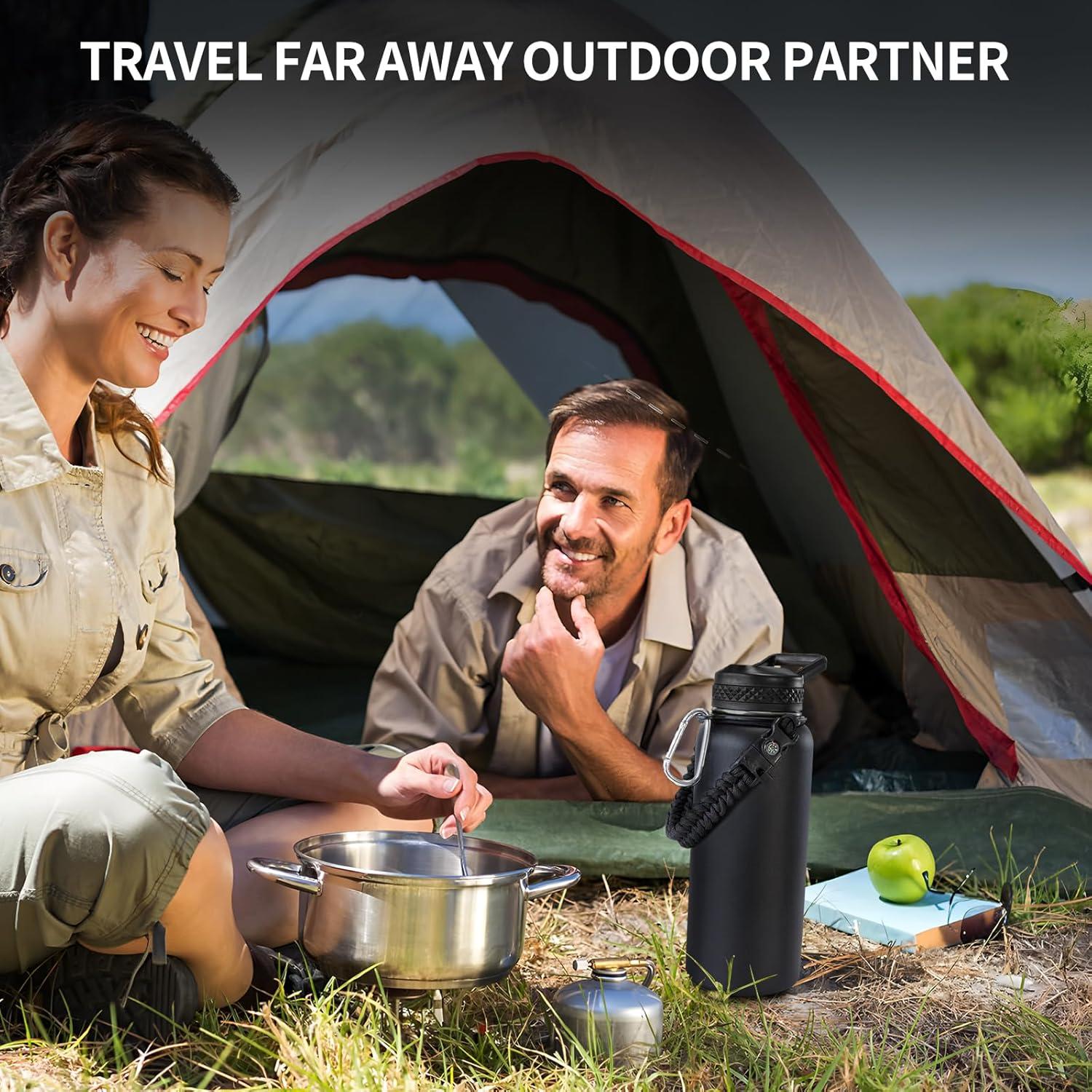 Correa de Mango Paracord SMLBJUTE para Botellas de Agua 0.35-1.89 L