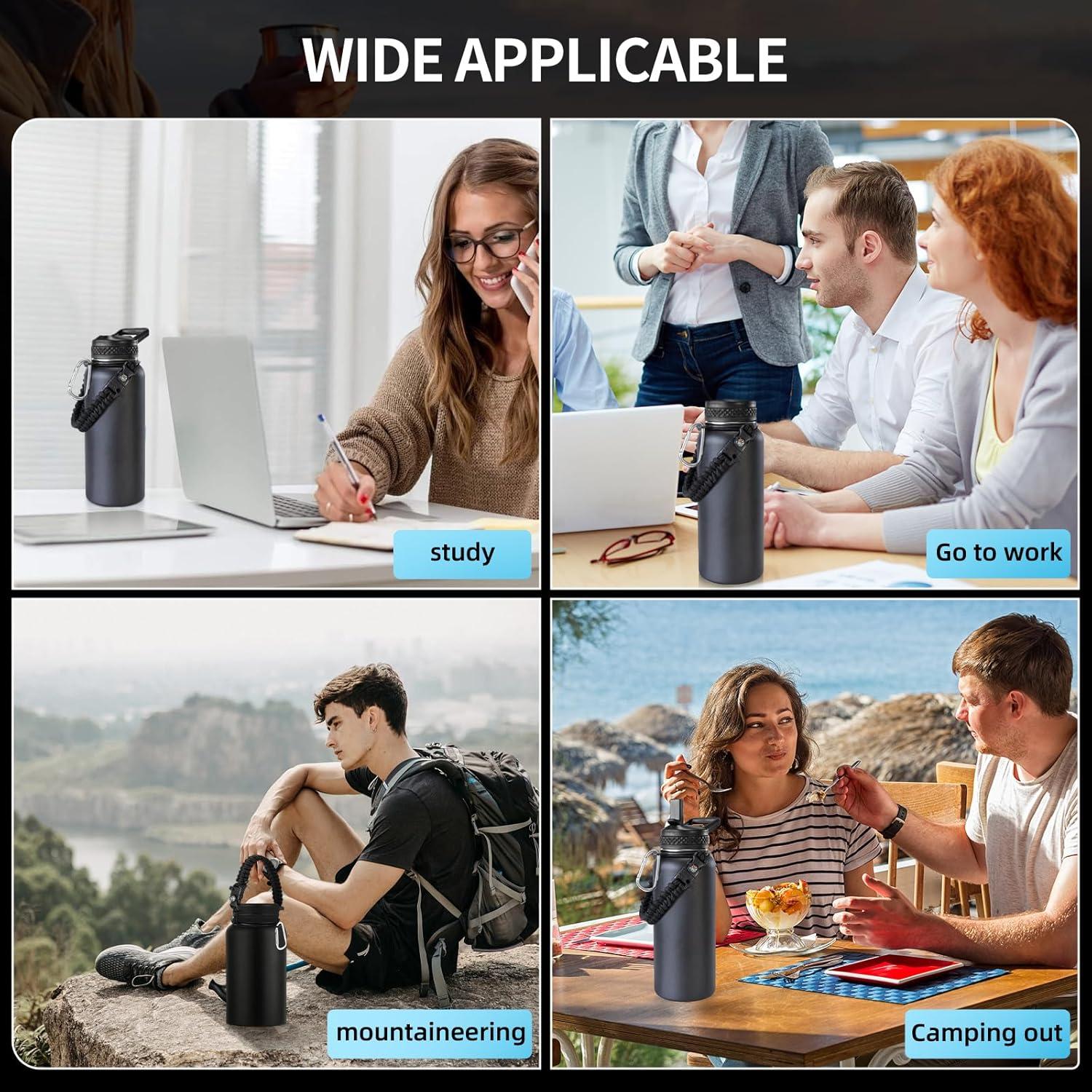 Correa de Mango Paracord SMLBJUTE para Botellas de Agua 0.35-1.89 L