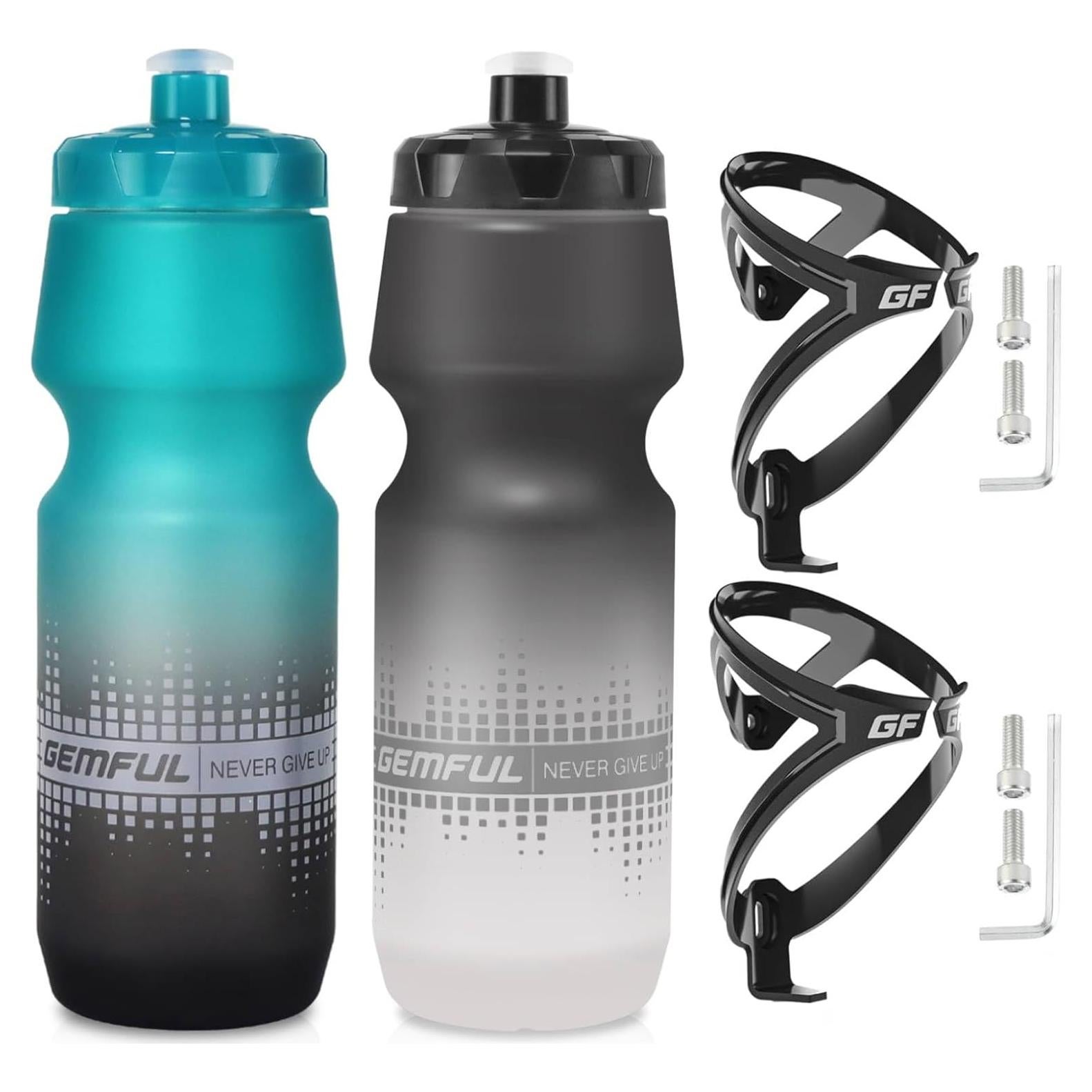 Soporte y Botellas de Agua GEMFUL 24oz (750ml) Reutilizables