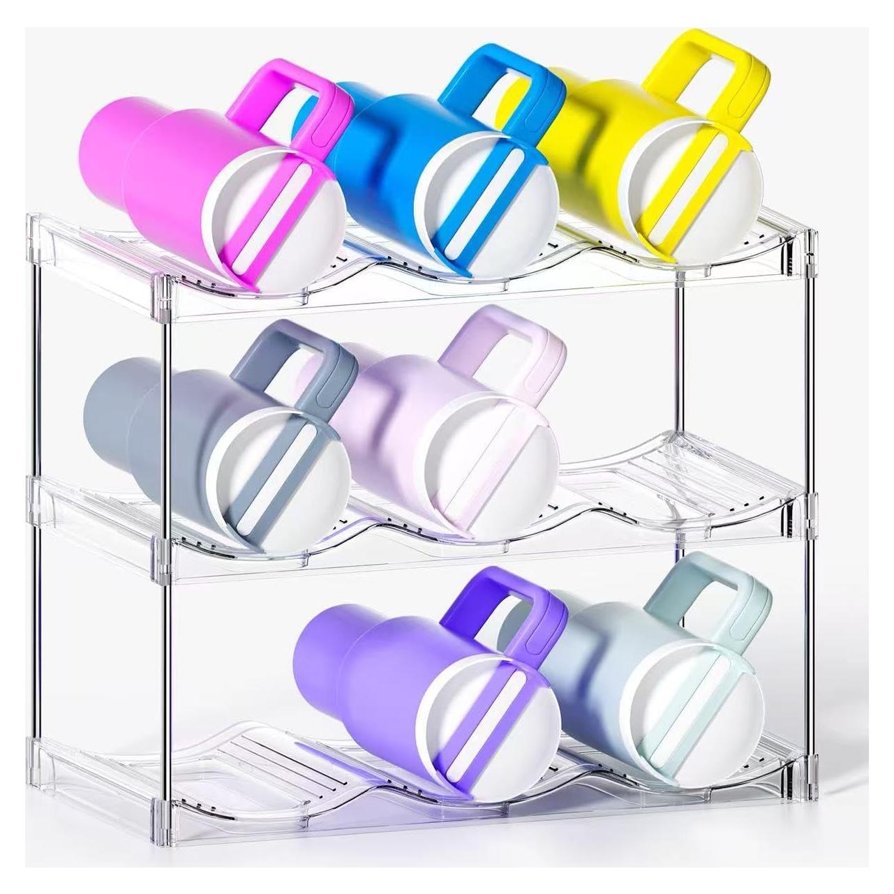 Organizador Apilable de Botellas AWGOU 3 Niveles Transparente
