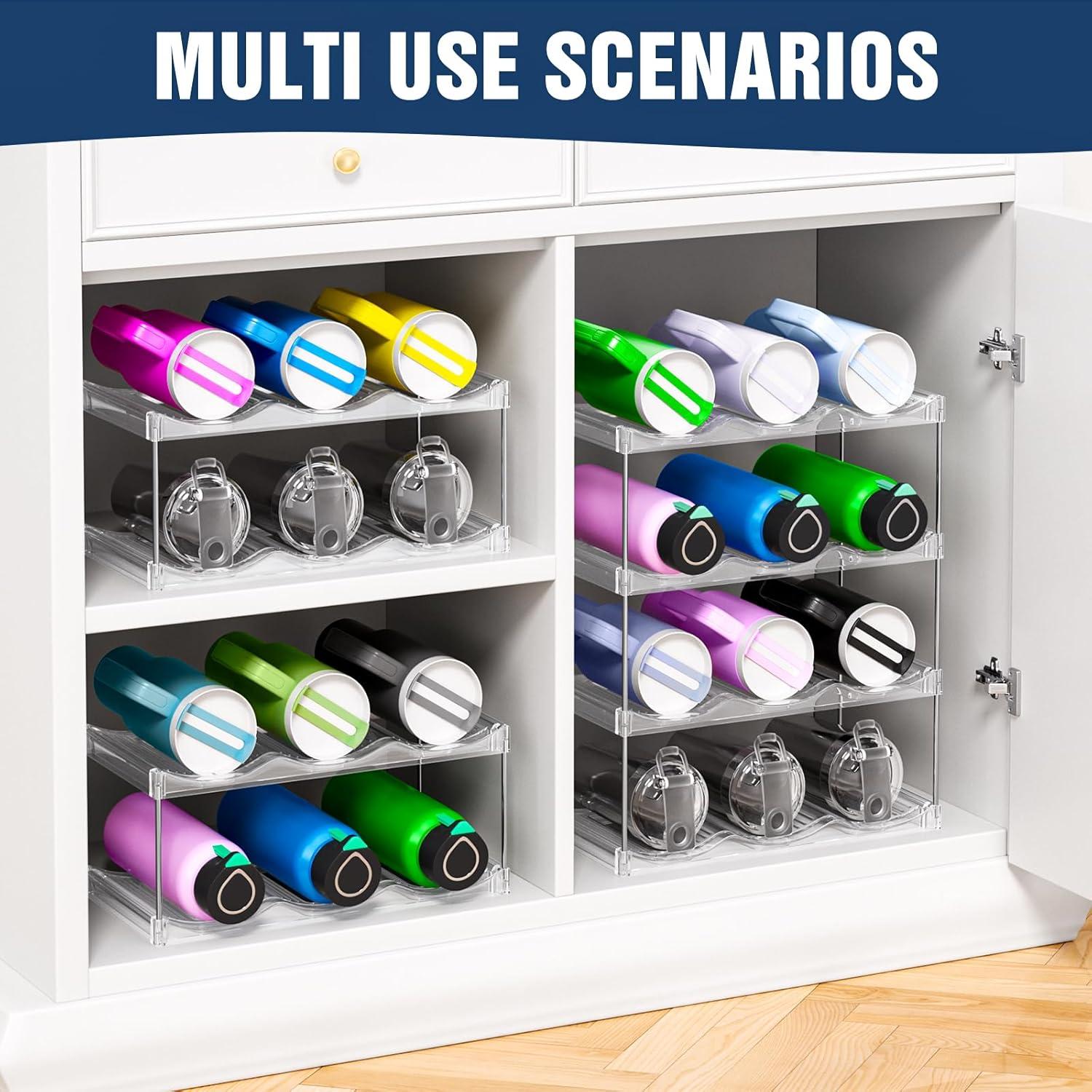 Organizador Apilable de Botellas AWGOU 3 Niveles Transparente