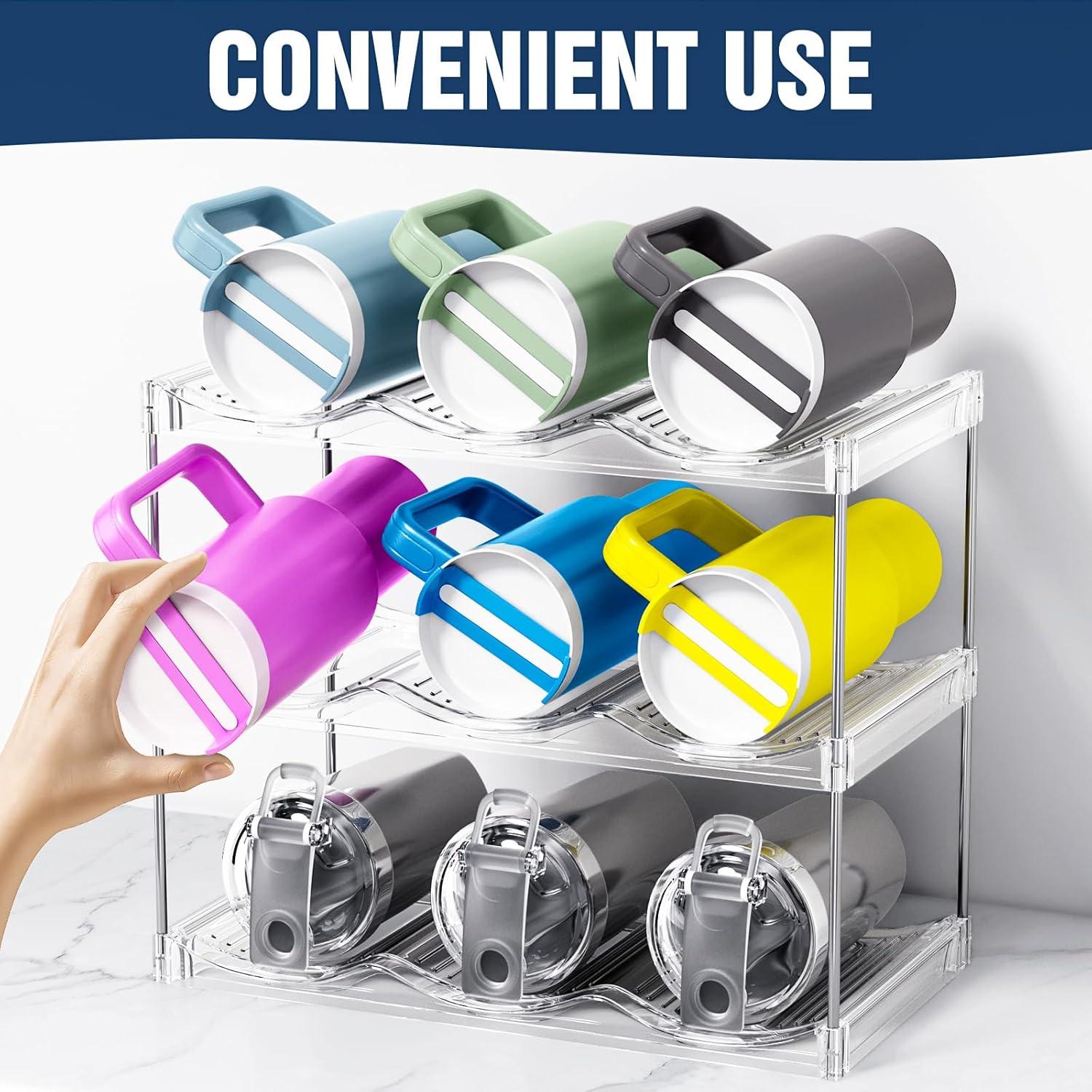 Organizador Apilable de Botellas AWGOU 3 Niveles Transparente