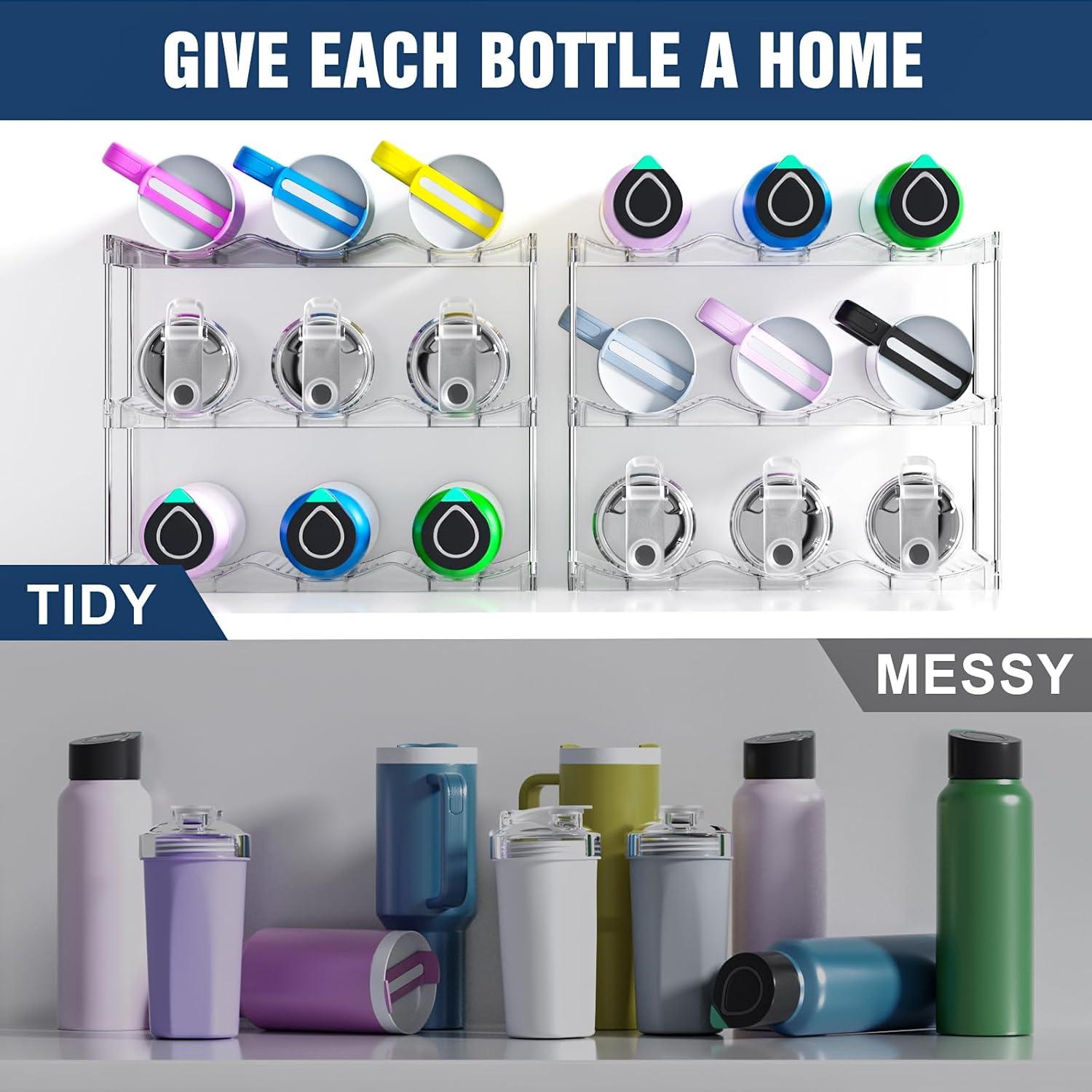 Organizador Apilable de Botellas AWGOU 3 Niveles Transparente