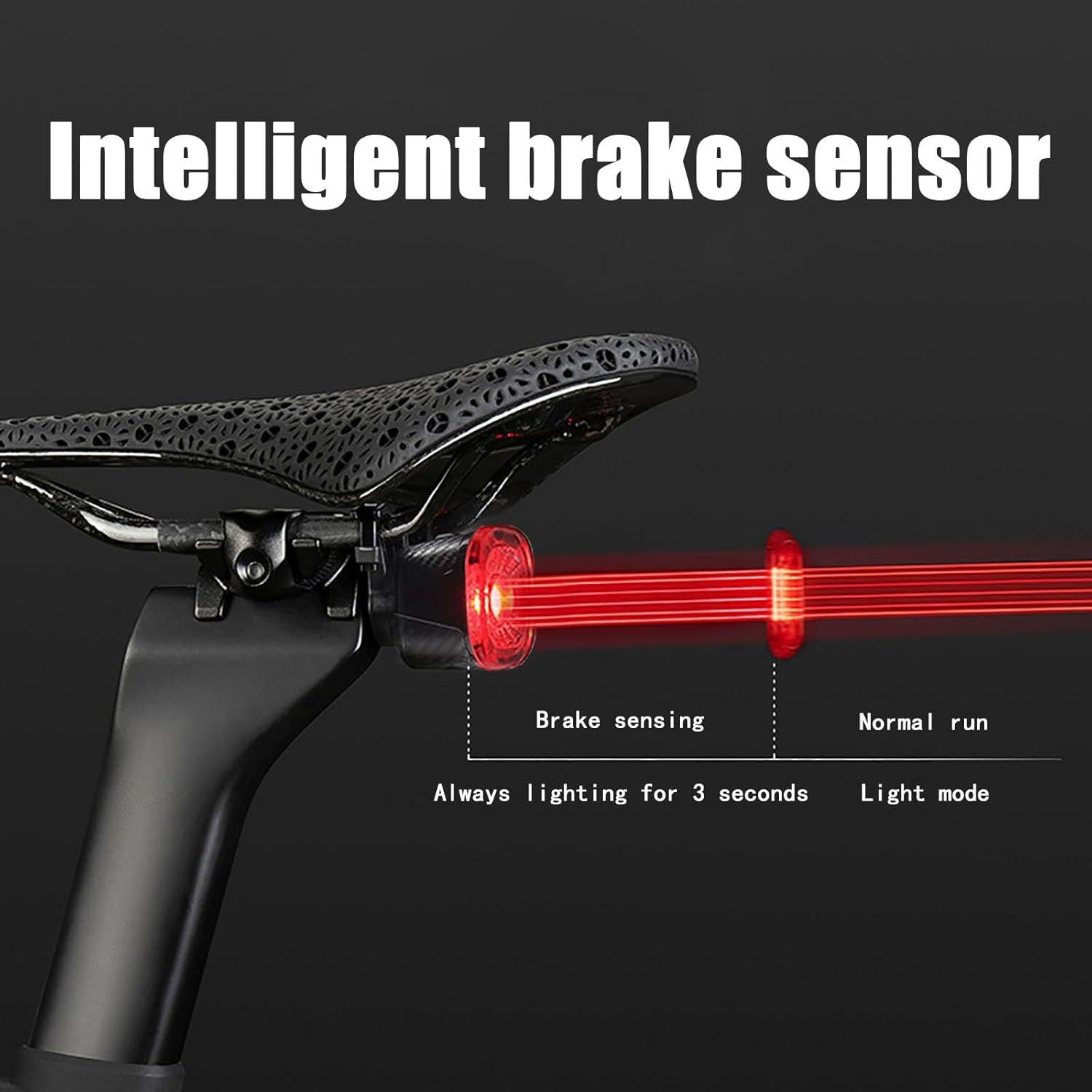 Luz Trasera Inteligente para Bicicleta REYUNGGO AQY-0123, 6 Modos, IPX6