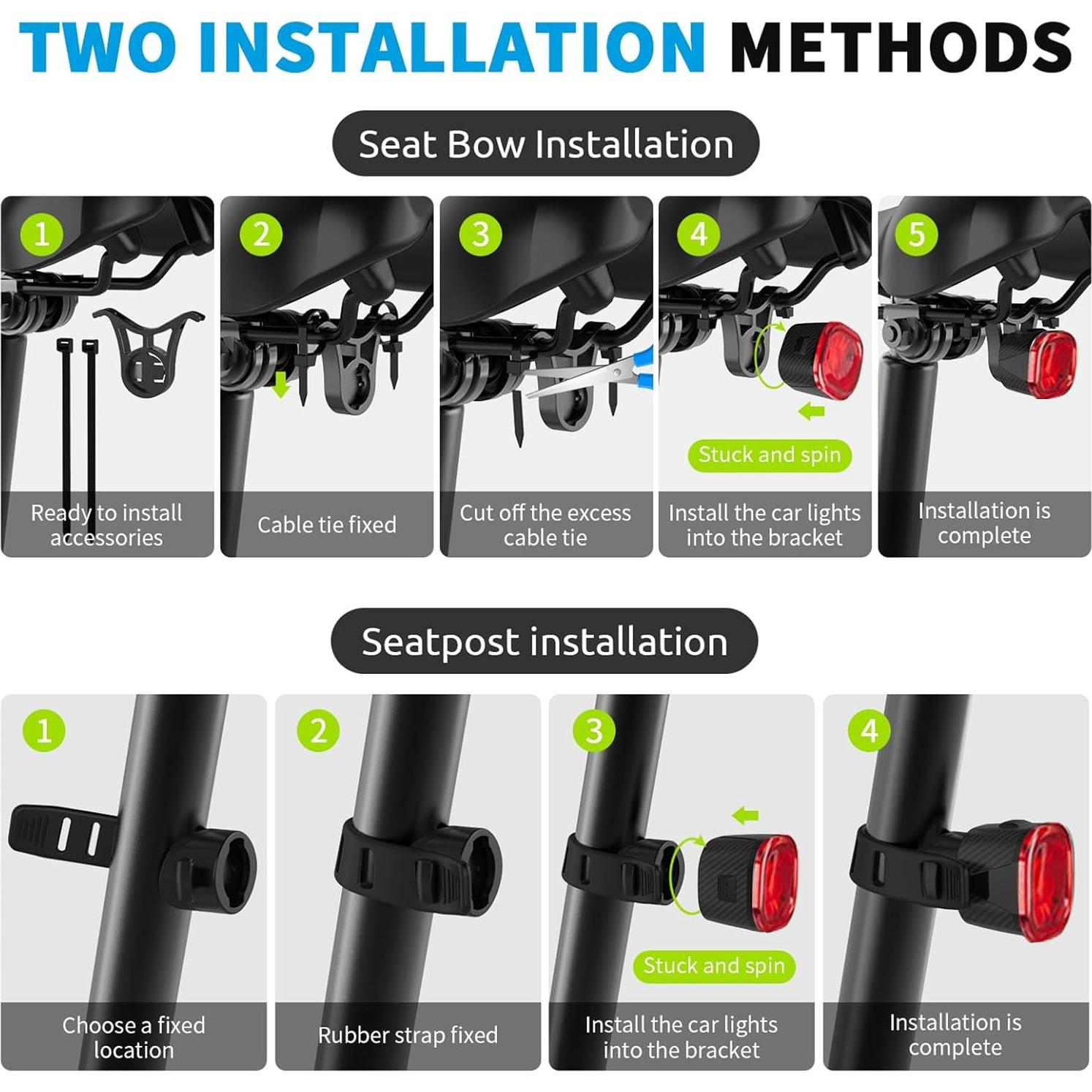 Luz Trasera Inteligente para Bicicleta REYUNGGO AQY-0123, 6 Modos, IPX6