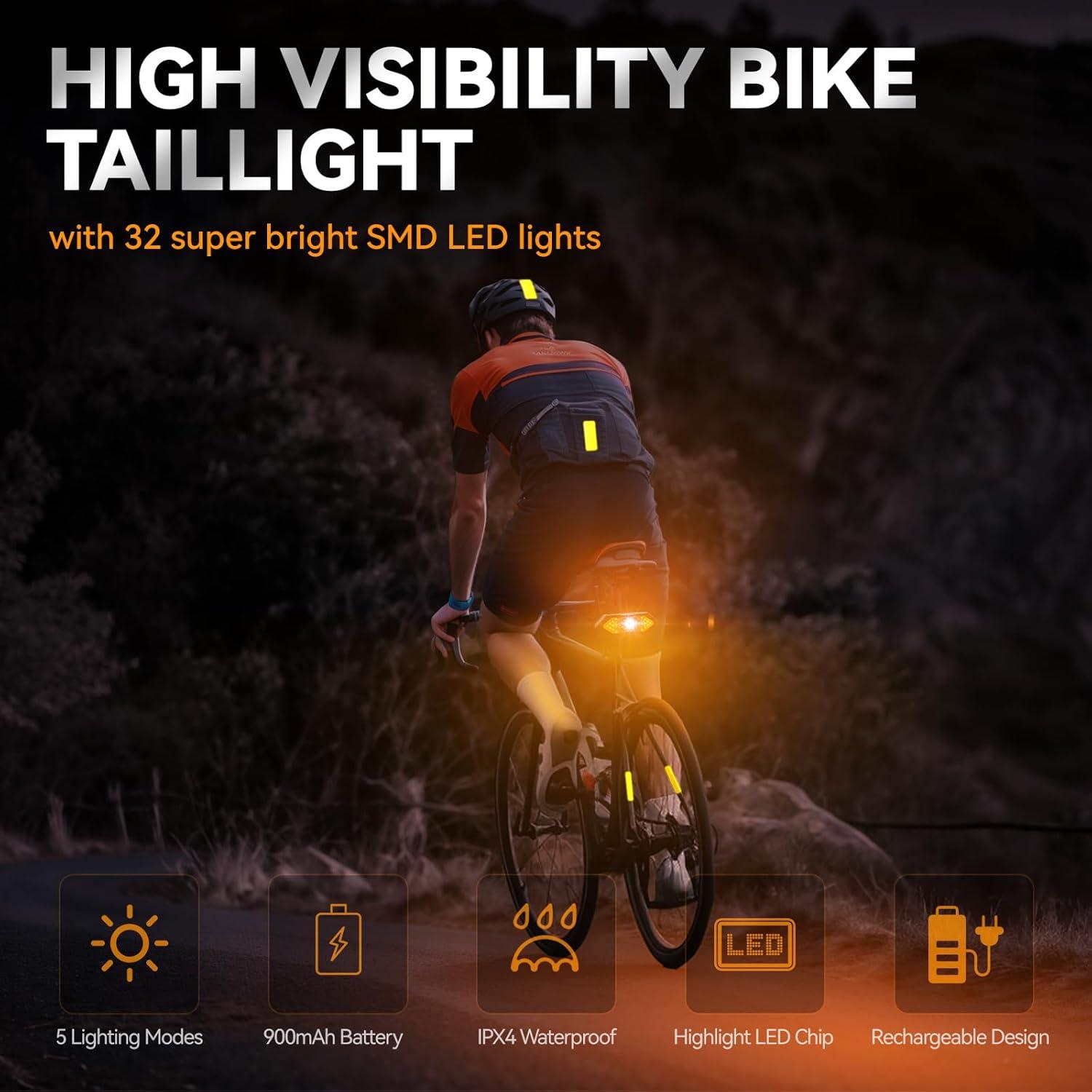 Luz Trasera de Bicicleta Hcikoat FY-1820A 120 Lúmenes LED Recargable
