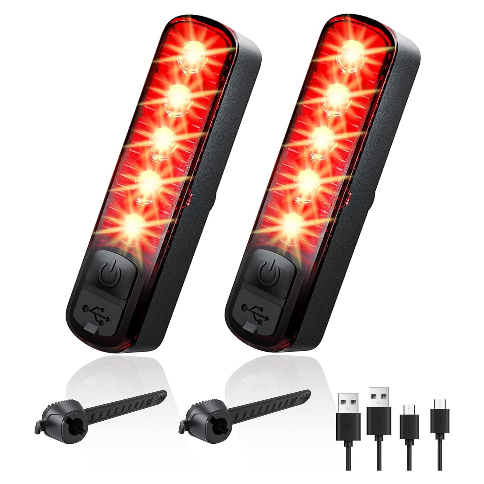 Juego de 2 luces traseras G2FS LITH IPX6 recargables USB-C