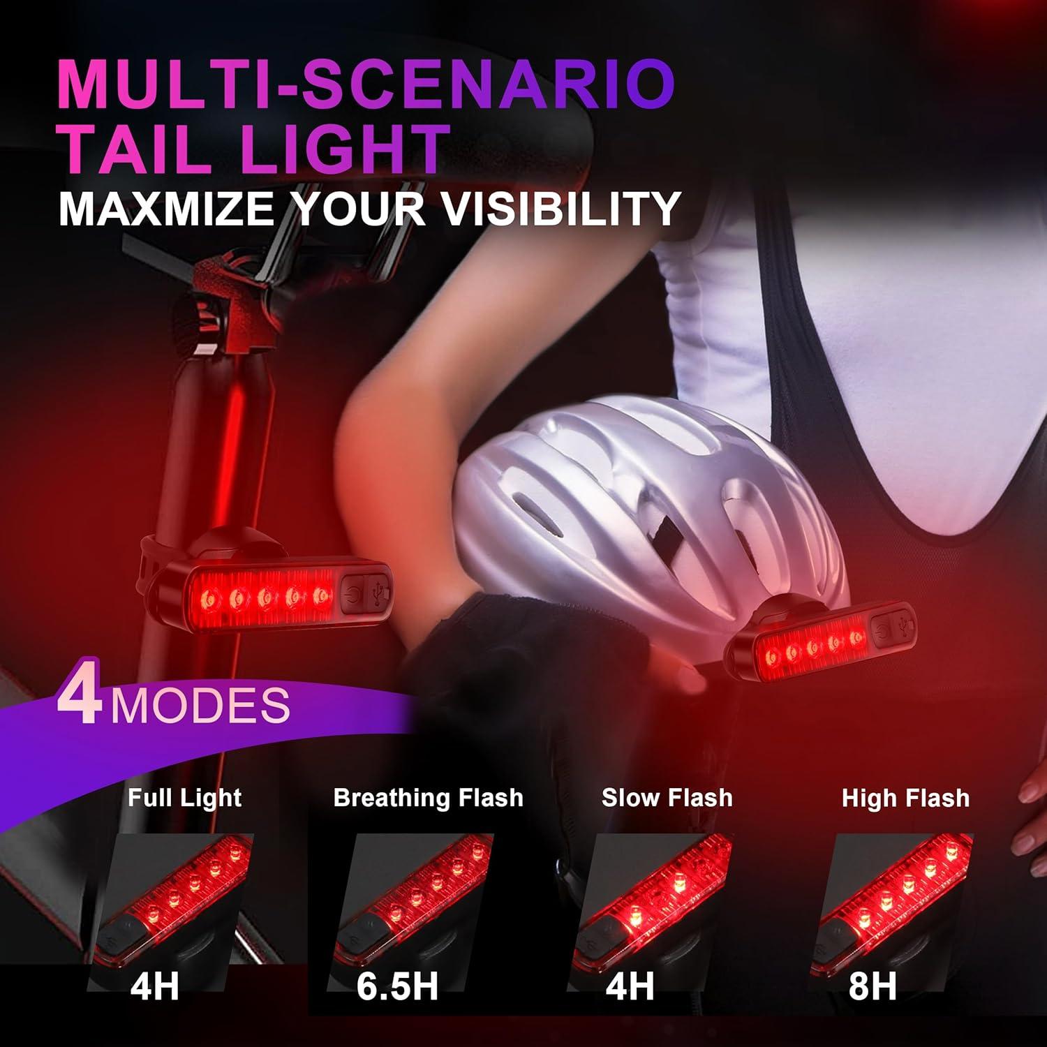 Juego de 2 luces traseras G2FS LITH IPX6 recargables USB-C