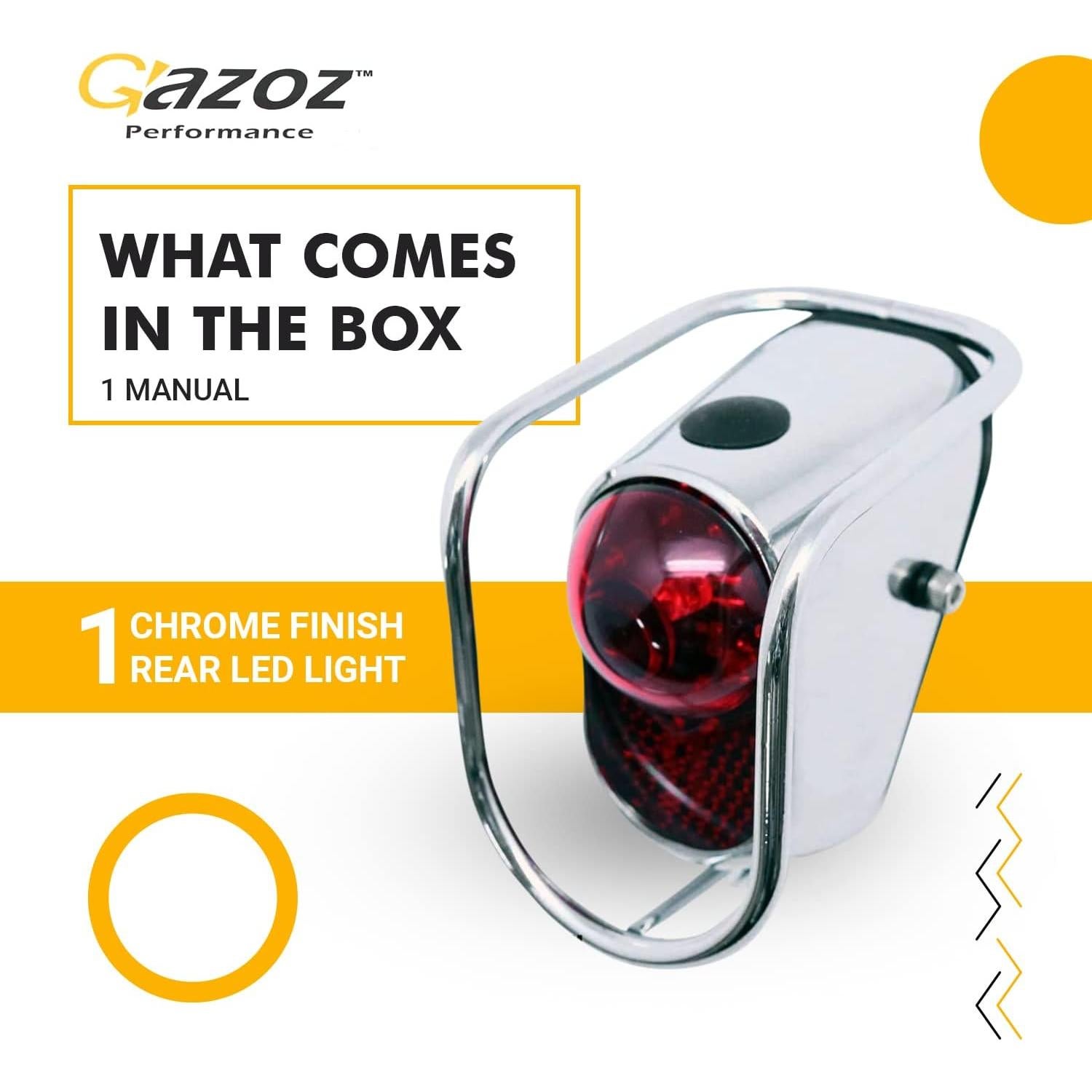 Luz Trasera LED Gazoz Performance Vintage Cromada 150 Lúmenes