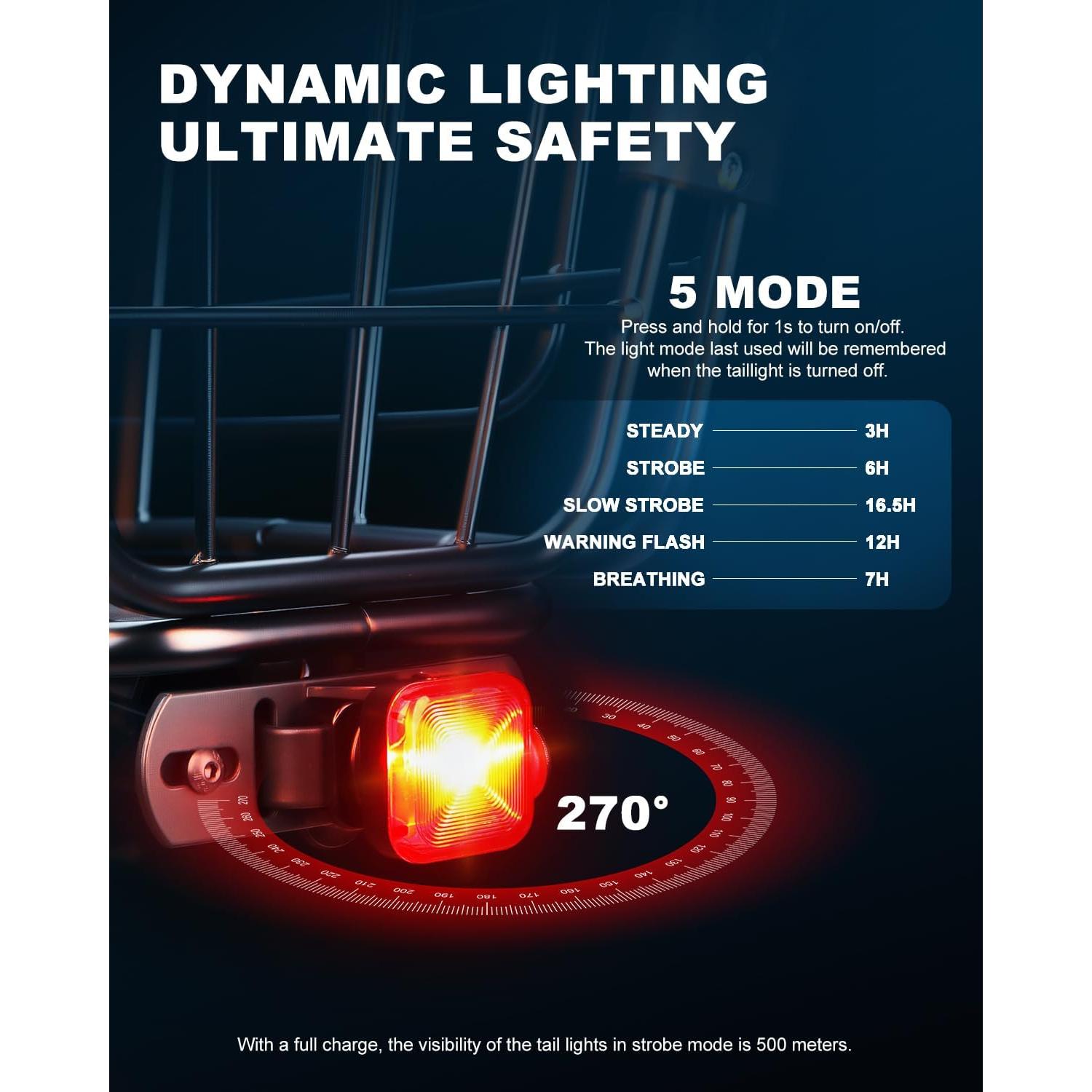 Luz Trasera LED Onvian CT06 Recargable USB Impermeable IP64