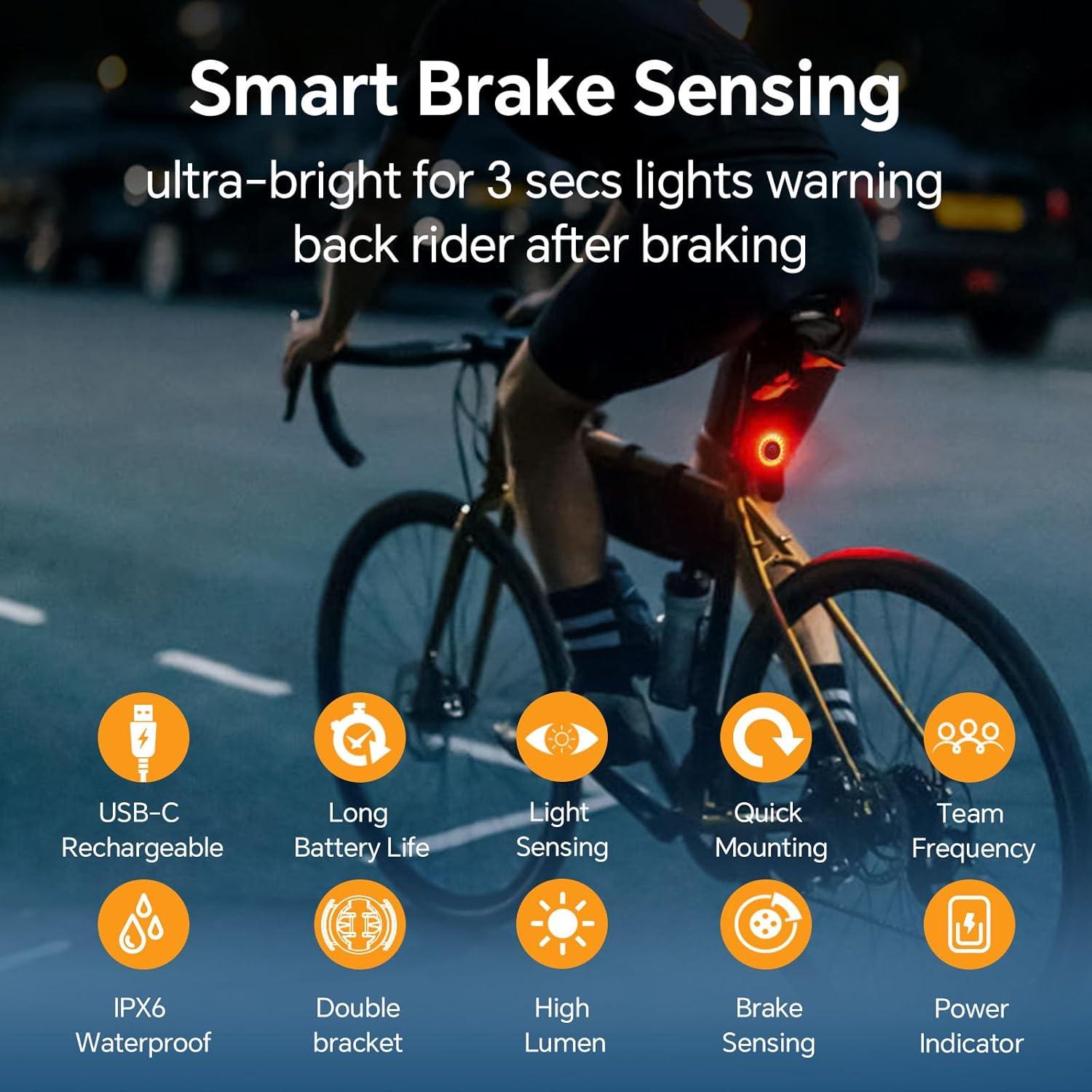 Luces Traseras Inteligentes LAOPAO RS3 para Bicicleta LED