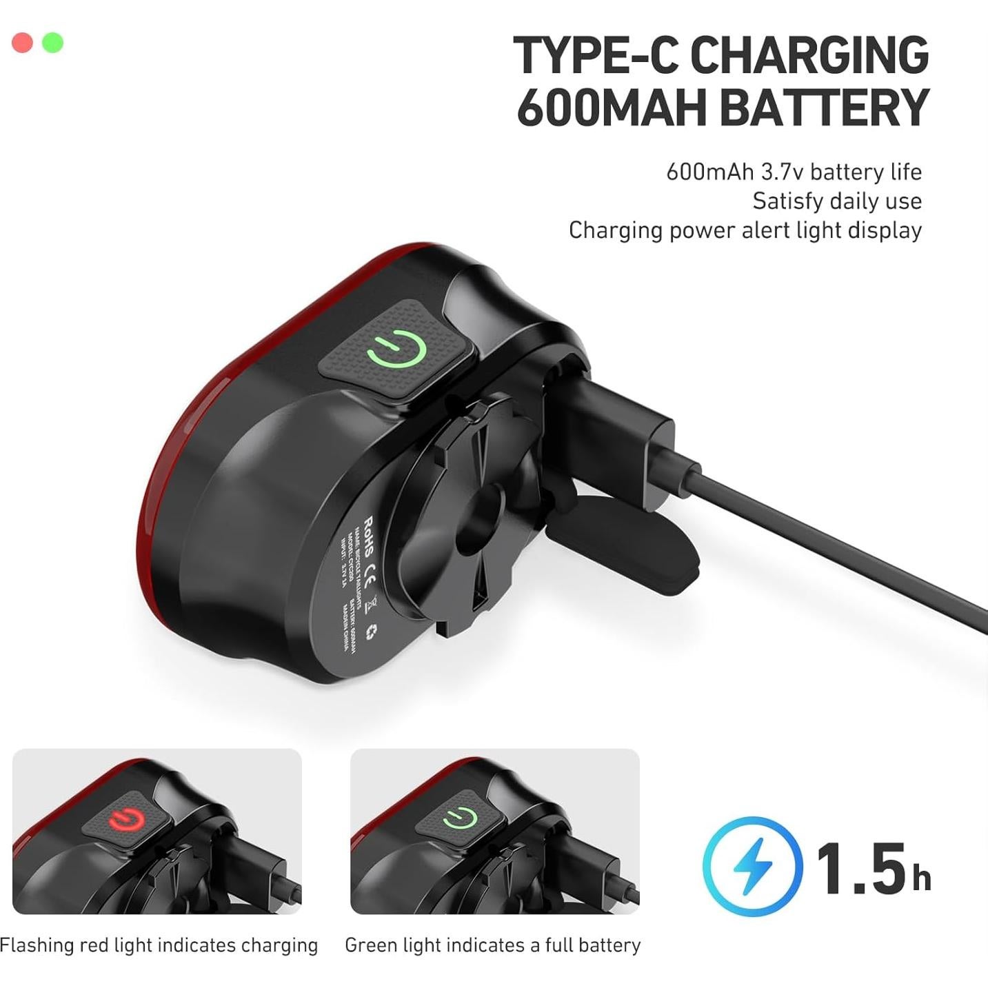Luz Trasera Inteligente CYCLAMI CY200-US LED Recargable IPX6