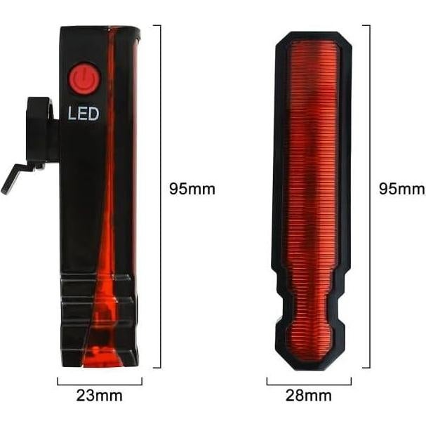Luz Trasera Recargable WINDFIRE LED Rojo con Láser 6 Modos