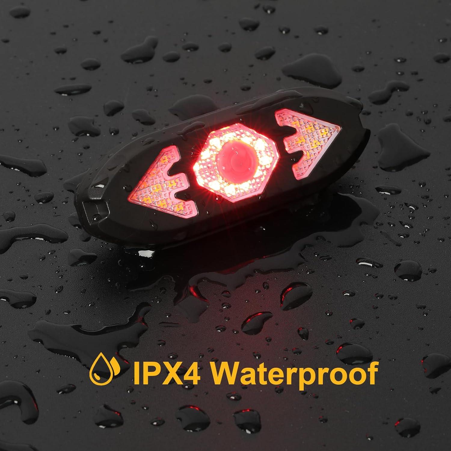 Luz Trasera JINKEY para Bicicleta con Señales de Giro USB