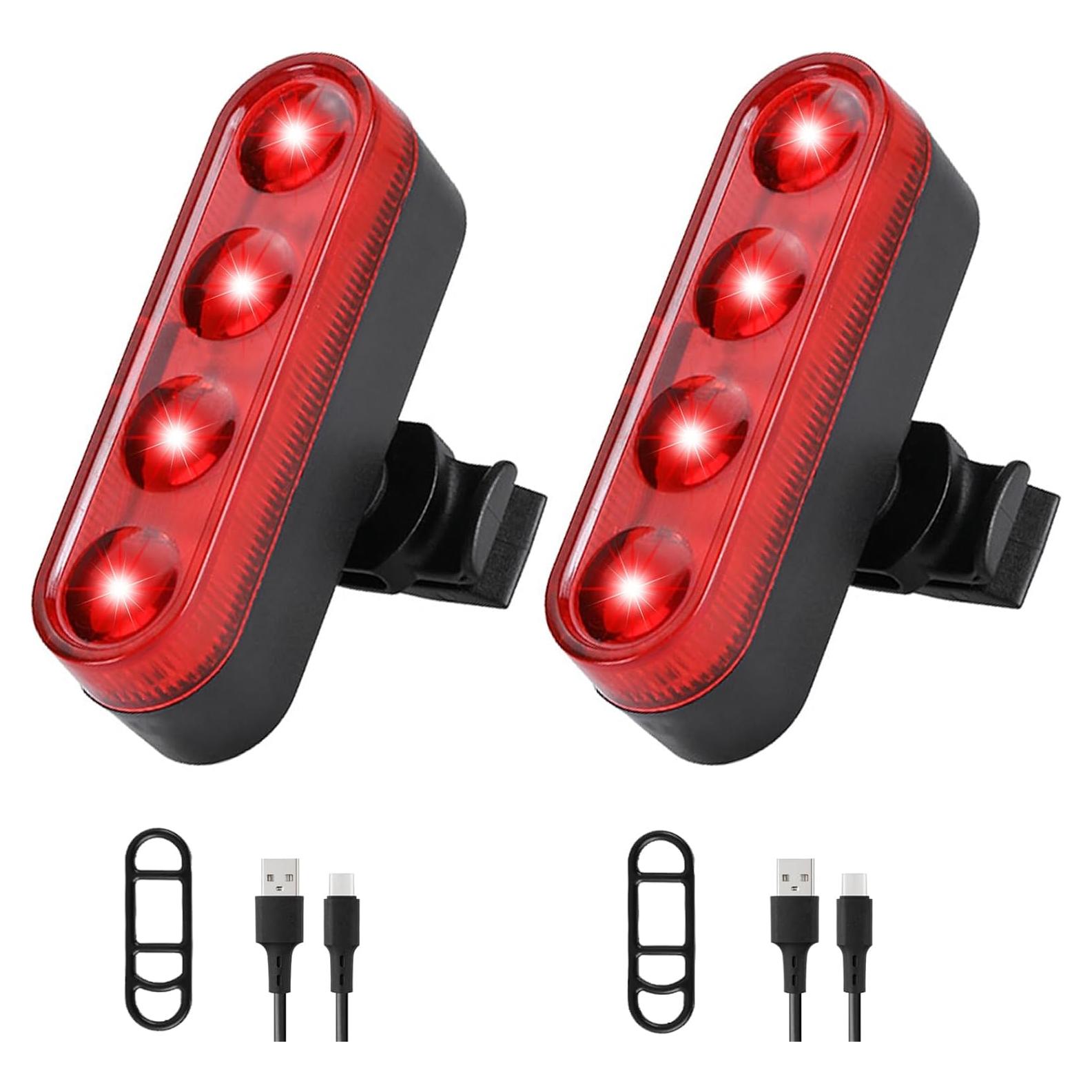 Luz Trasera LED Recargable USB-C YUERWOVER - 2 Piezas