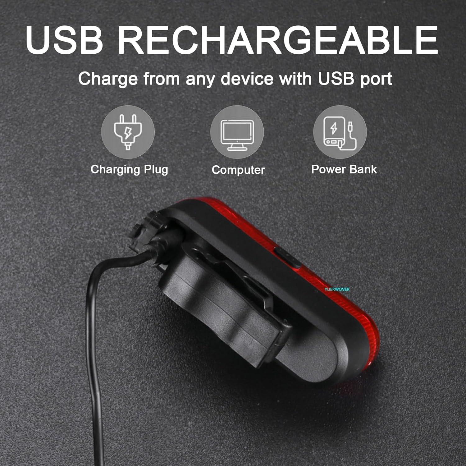 Luz Trasera LED Recargable USB-C YUERWOVER - 2 Piezas