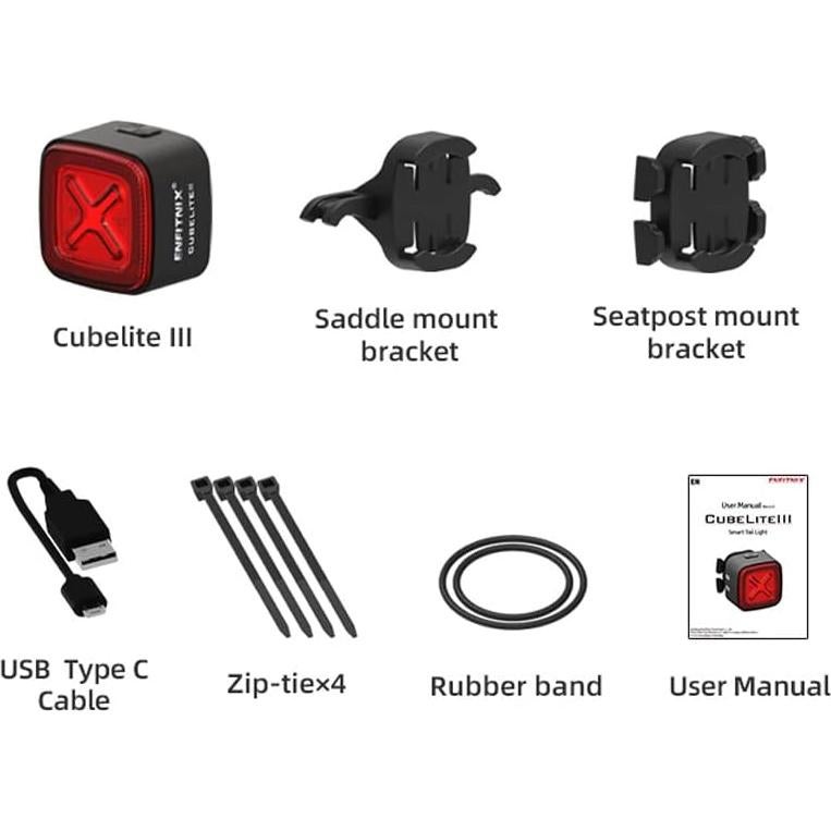Luz Trasera LED ENFITNIX Cubelite III Recargable USB-C Impermeable