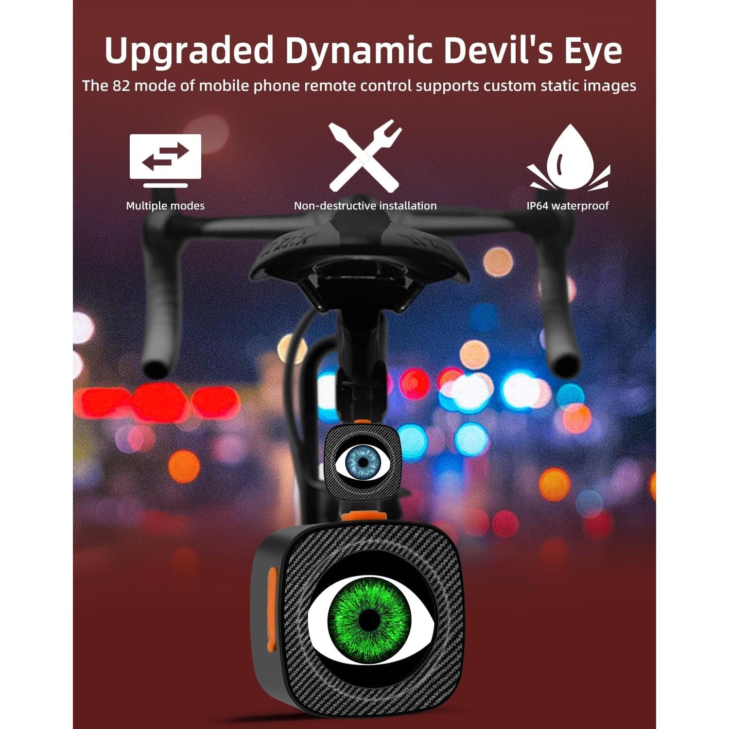Luz Trasera LED UPWINGSPIRAL Demon Eyes Impermeable USB-C
