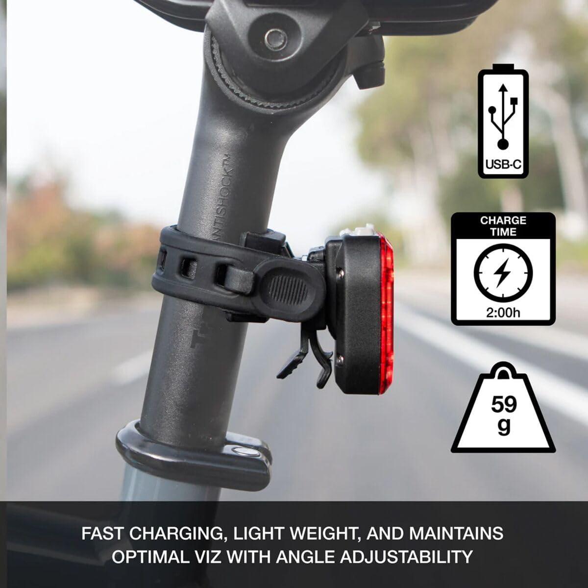 Luz Trasera NiteRider Vmax+ 180 Lúmenes Recargable USB-C