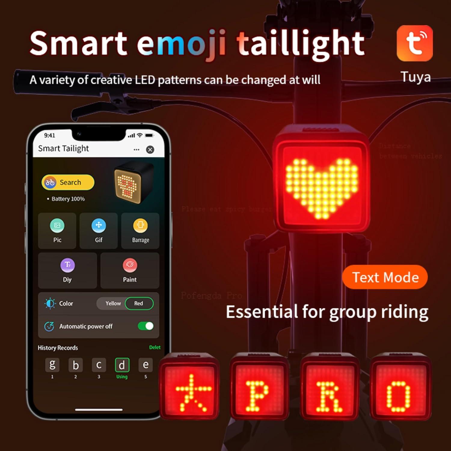 Luz Trasera Inteligente BIOCOR YL-BIKE01 LED 120 Lúmenes IPX6