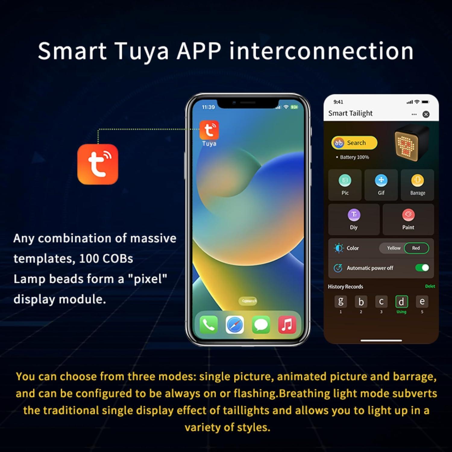 Luz Trasera Inteligente BIOCOR YL-BIKE01 LED 120 Lúmenes IPX6