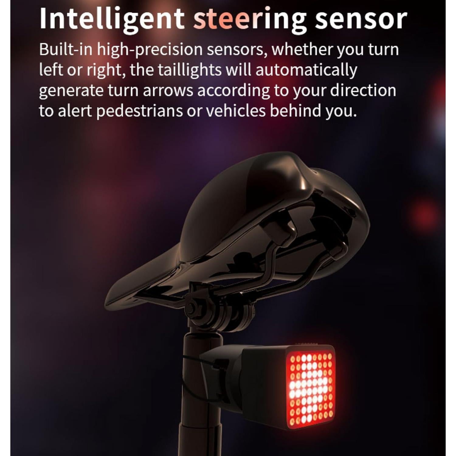 Luz Trasera Inteligente BIOCOR YL-BIKE01 LED 120 Lúmenes IPX6