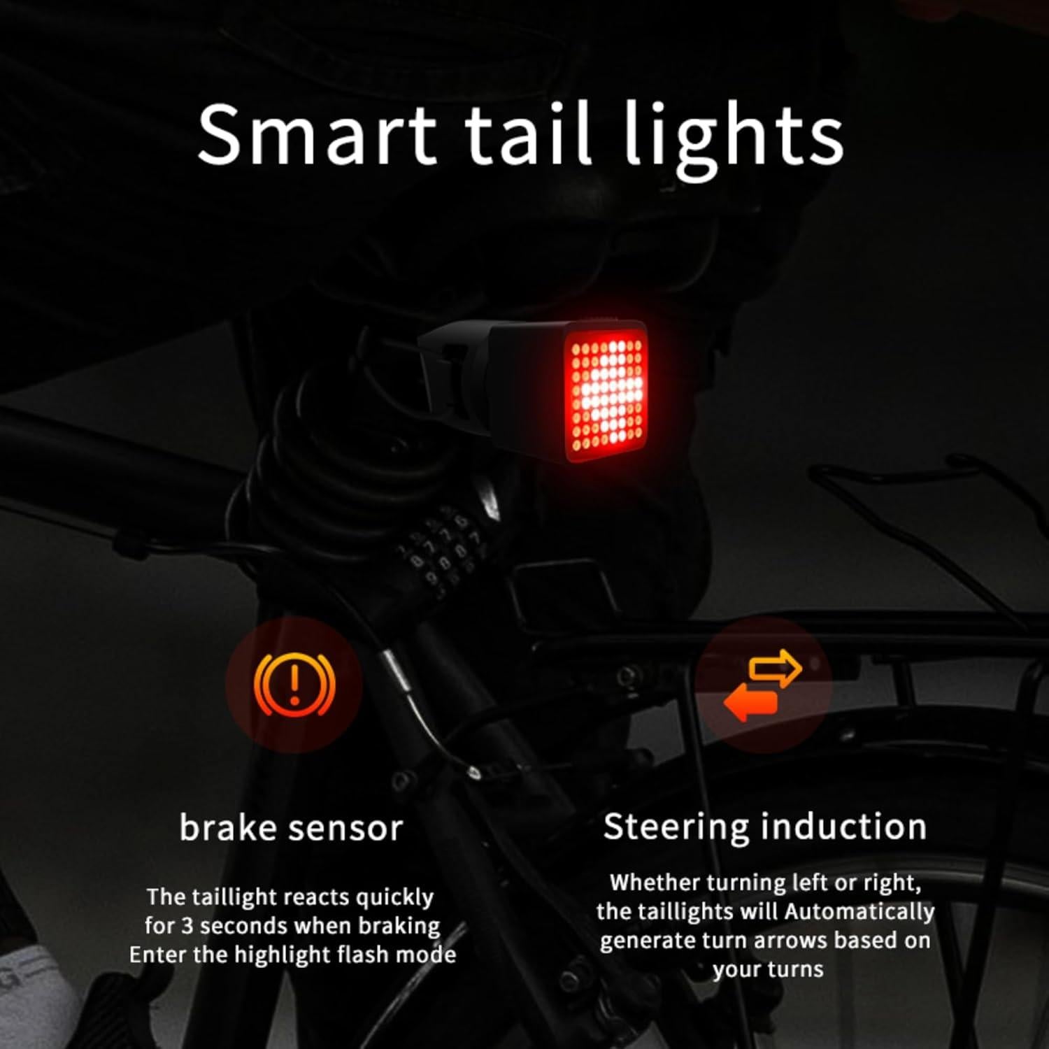 Luz Trasera Inteligente BIOCOR YL-BIKE01 LED 120 Lúmenes IPX6