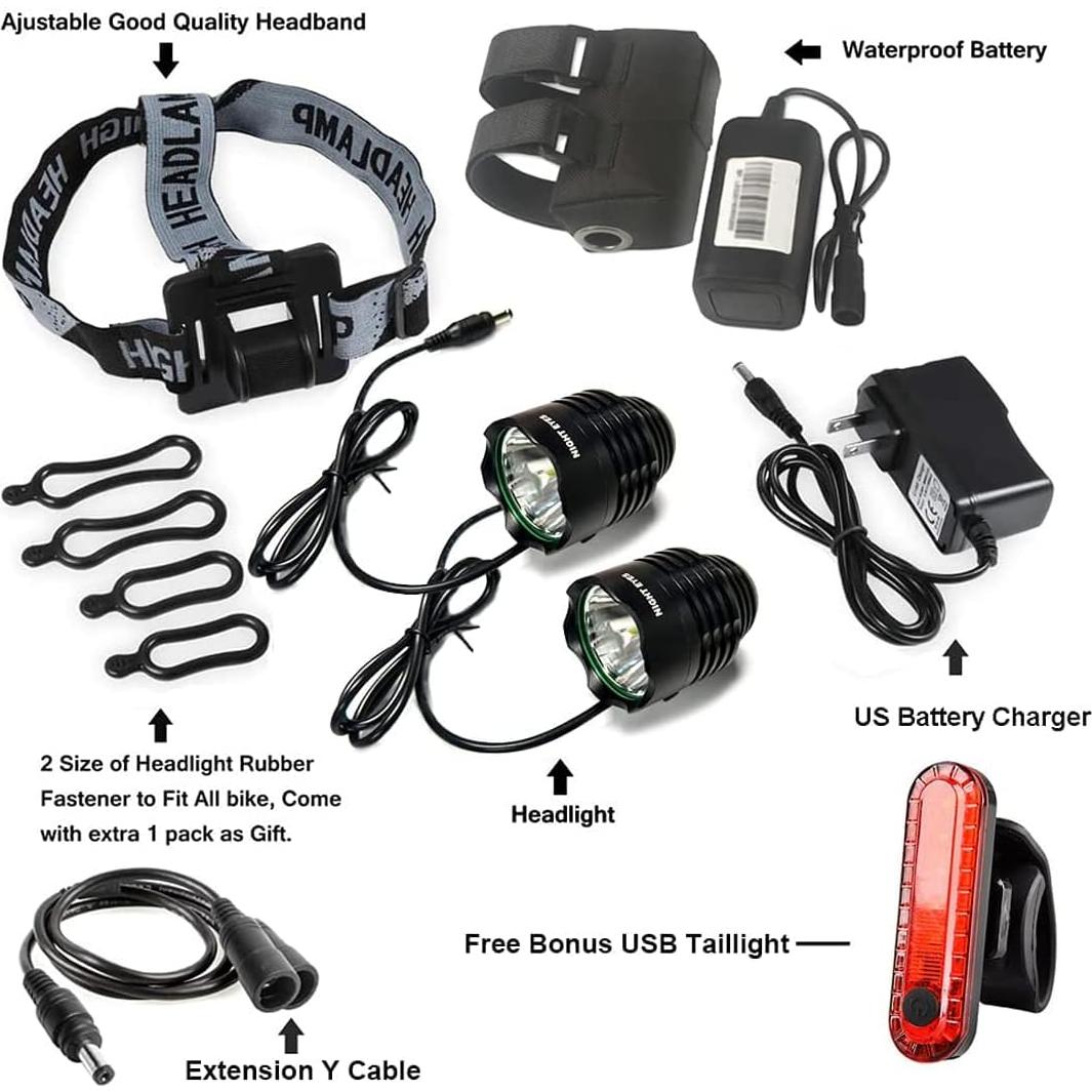 Faro de Bicicleta Ojos de Noche 2400 Lúmenes Recargable