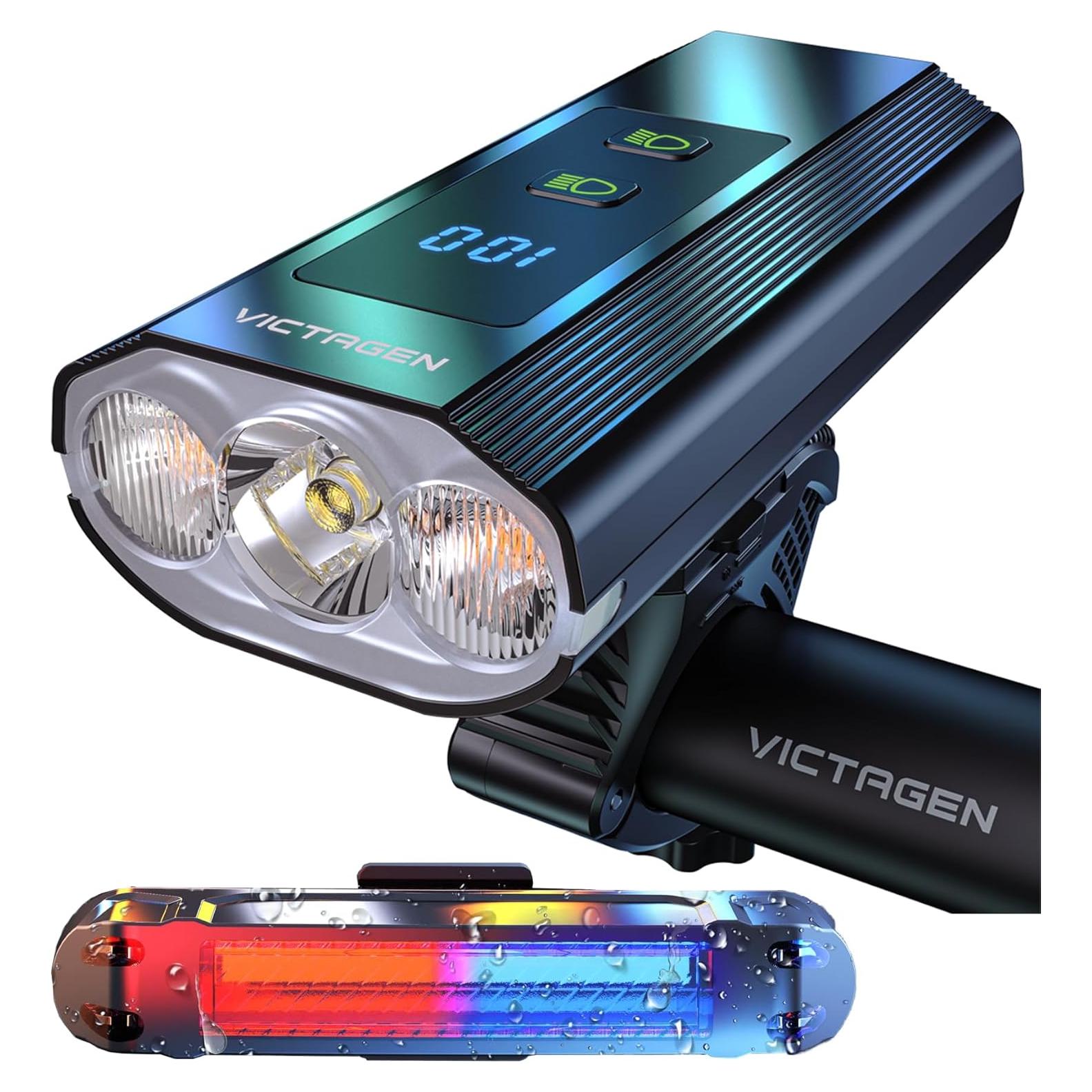 Luces de Bicicleta VICTAGEN 8000 Lúmenes LED Carga Tipo C