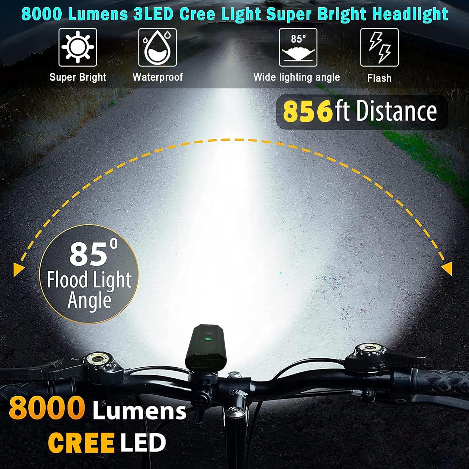 Luces de Bicicleta VICTAGEN 8000 Lúmenes LED Carga Tipo C