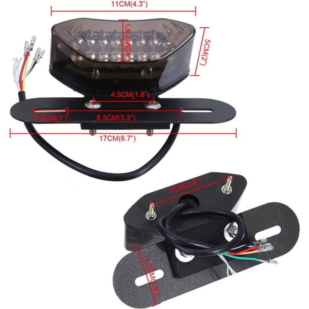 Luz Trasera LED Anki HappiGo 12V 16 LEDs para Motocicleta