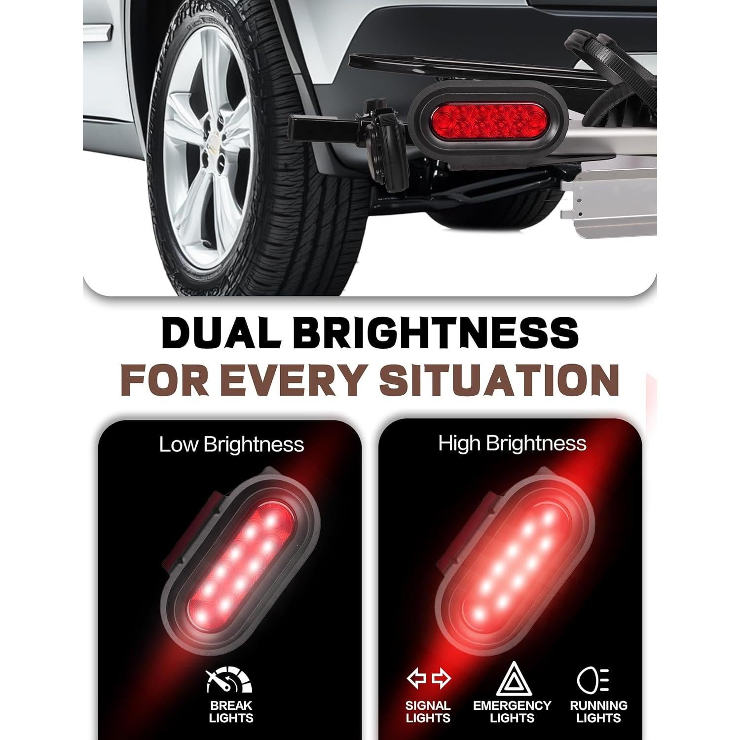 Kit Luz de Freno y Placa Young LED Ovalada 10 LEDs 12V