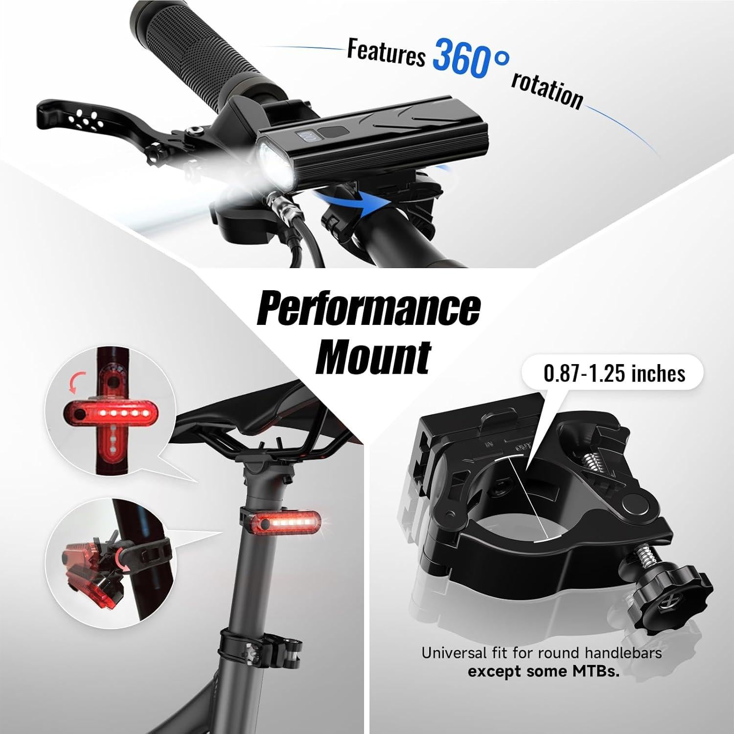 Luces de Bicicleta Recargables OLDBER QB211 1010 Lúmenes