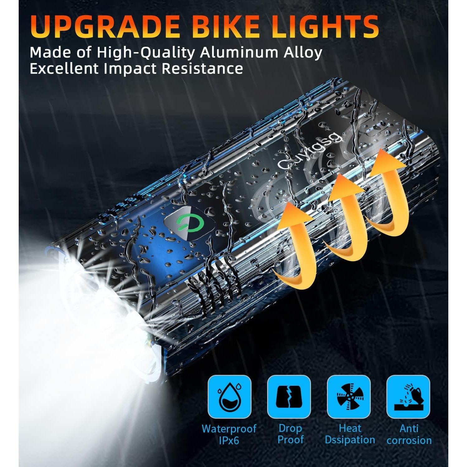 Luces LED para Bicicleta Cuytgsg KX6 6 Luces 1500 Lúmenes
