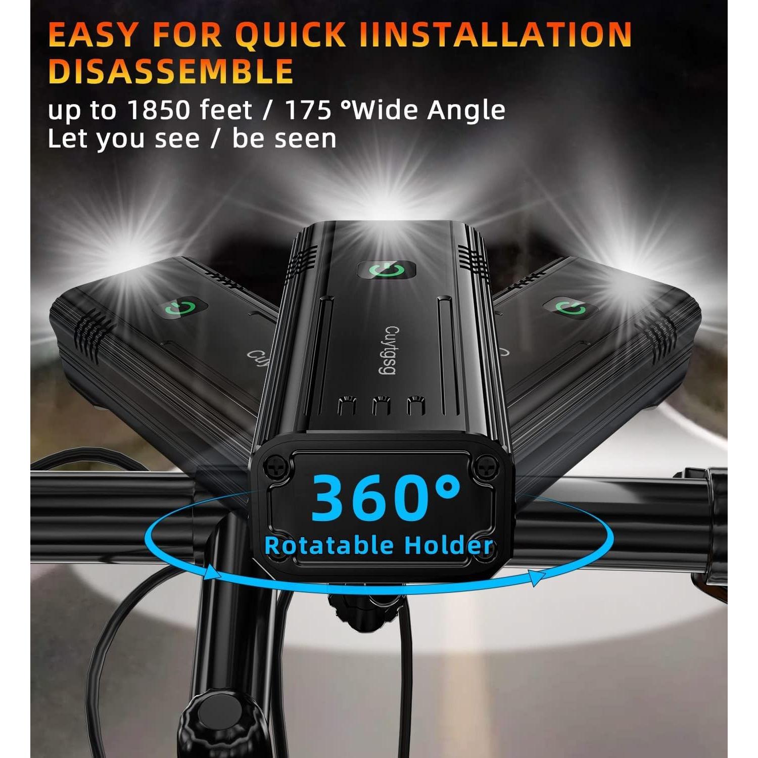 Luces LED para Bicicleta Cuytgsg KX6 6 Luces 1500 Lúmenes