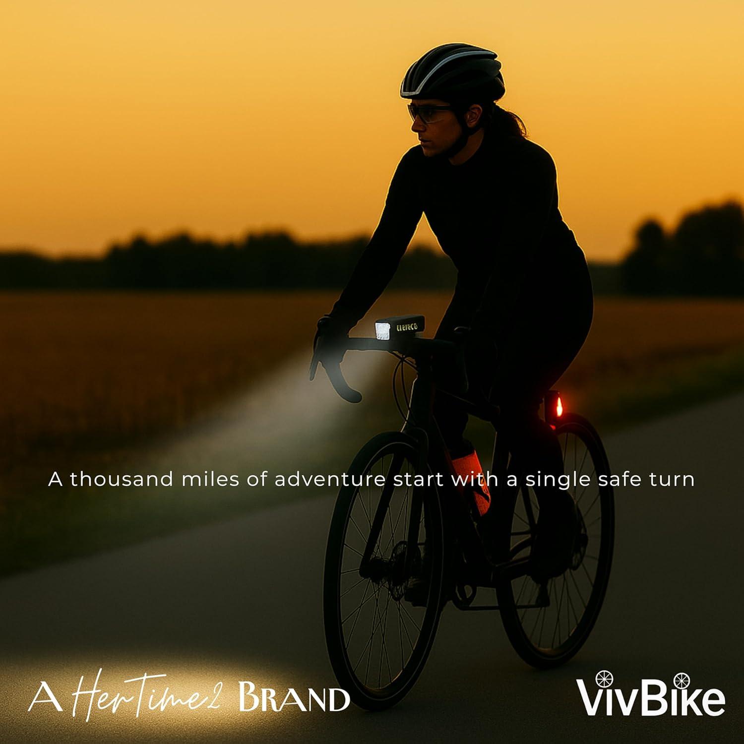 Luces Recargables para Bicicleta HerTime2, Faro 300 Lúmenes y Luz Trasera LED