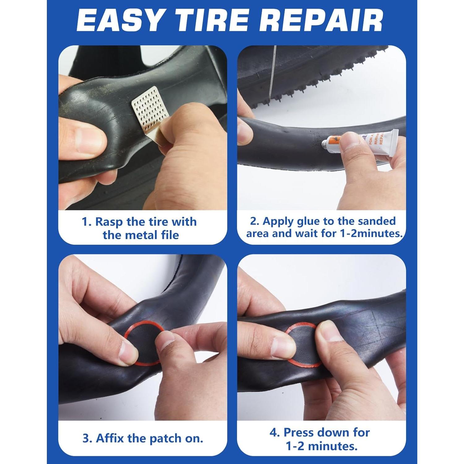 Kit de Reparación de Neumáticos de Bicicleta Fitense 26 Piezas