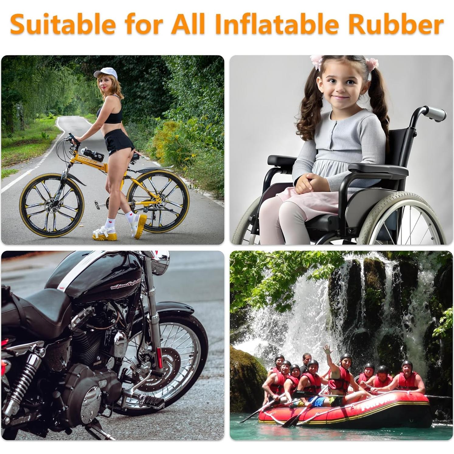 Kit de Reparación de Neumáticos de Bicicleta Qgond - 8 Parches, 3 Raspadores, 2 Palancas y Pegamento