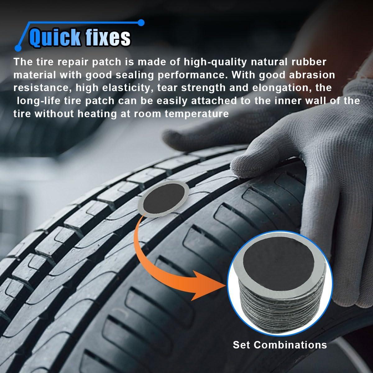 Kit de 80 Parches de Reparación de Neumáticos LHDOS 58mm